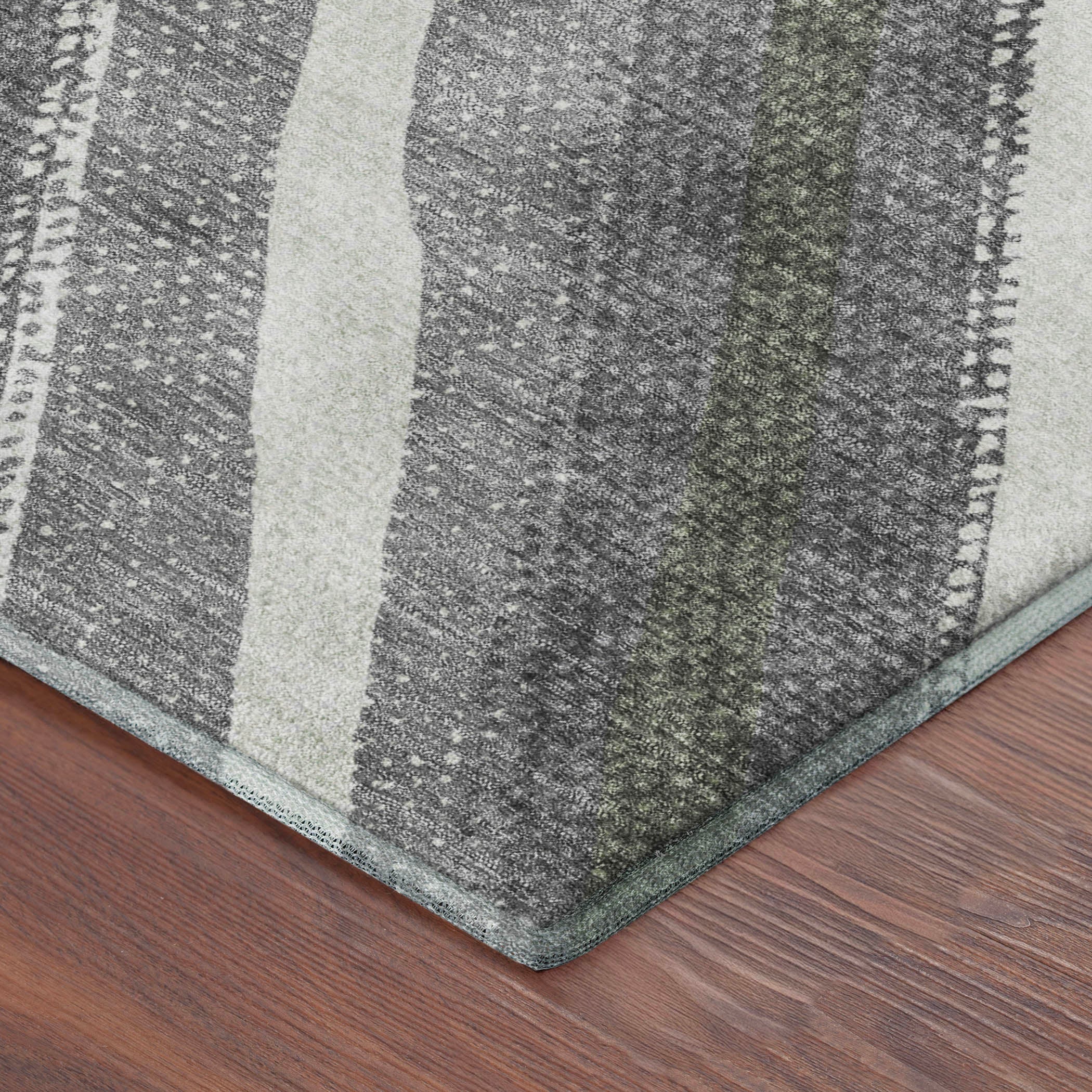 Luang Prabang Machine Washable Transitional Fern Green Rug 1'8" x 2'6" #shape_Rectangle