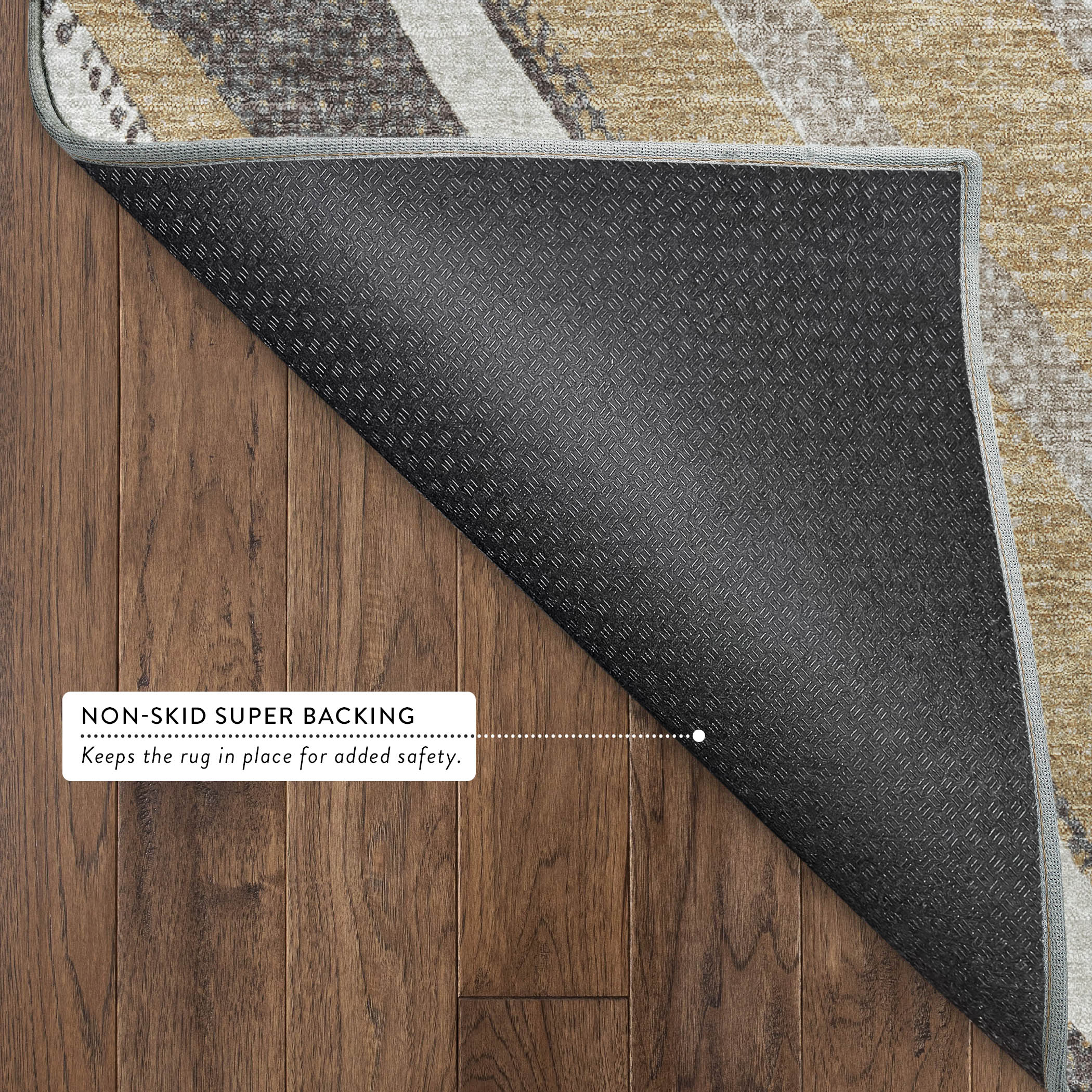 Luang Prabang Machine Washable Transitional Gold Rug 1'8" x 2'6" #shape_Rectangle