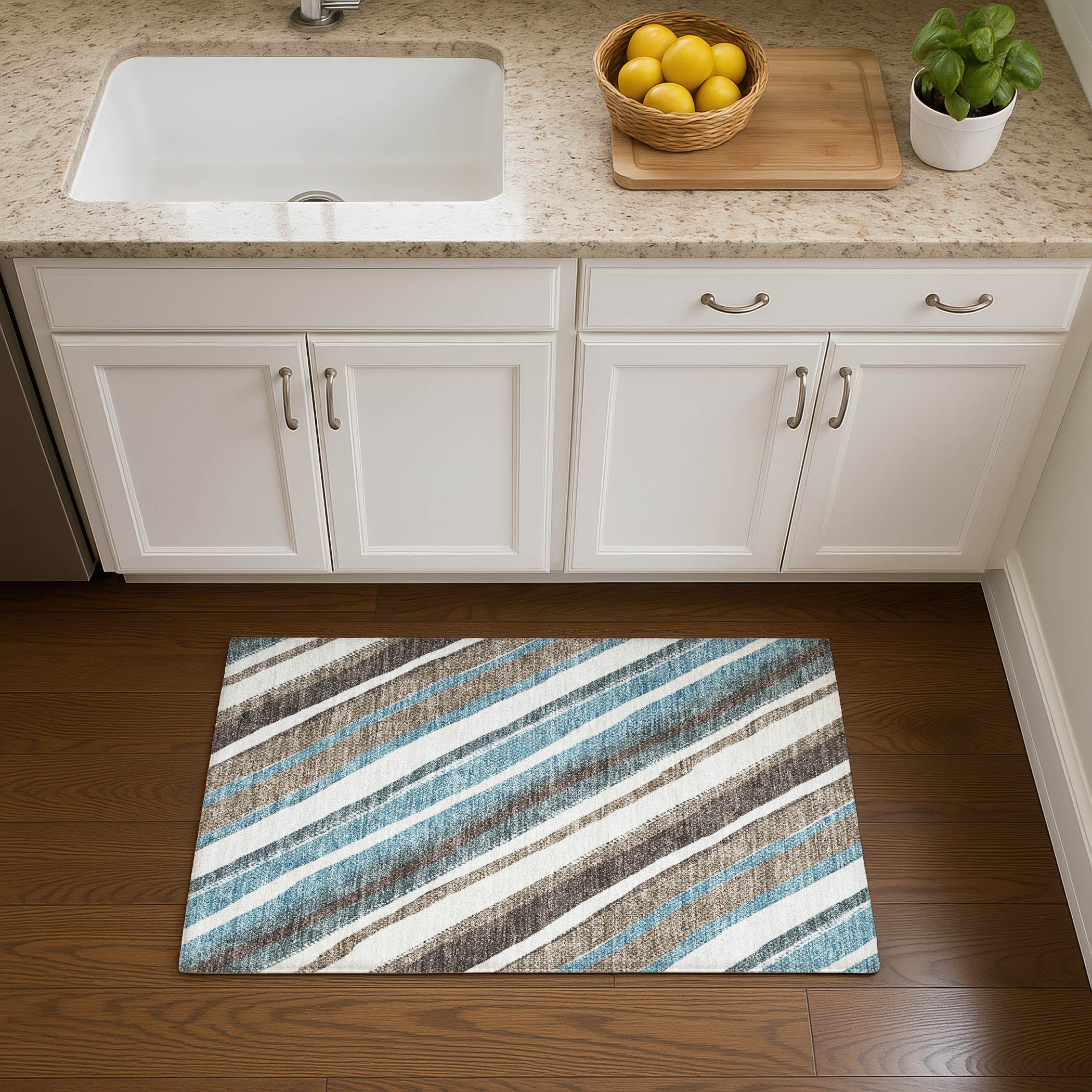 Luang Prabang Machine Washable Transitional Taupe Brown Rug 1'8" x 2'6" #shape_Rectangle