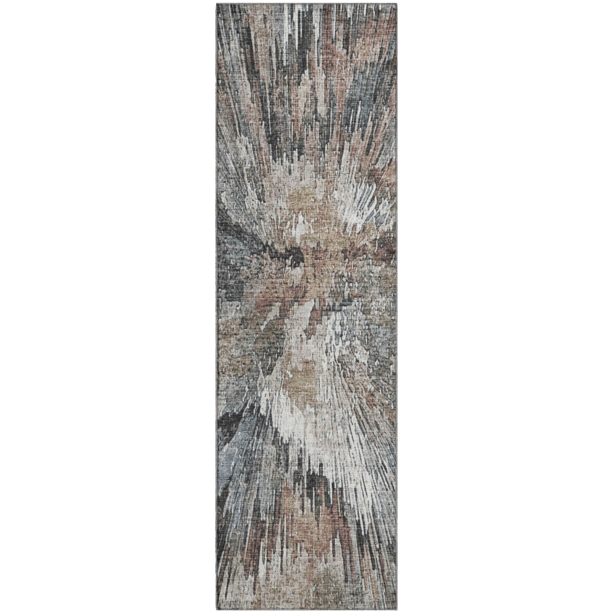 Kyoto Machine Washable Transitional Brown Rug 2'3" x 7'6" #shape_Runner