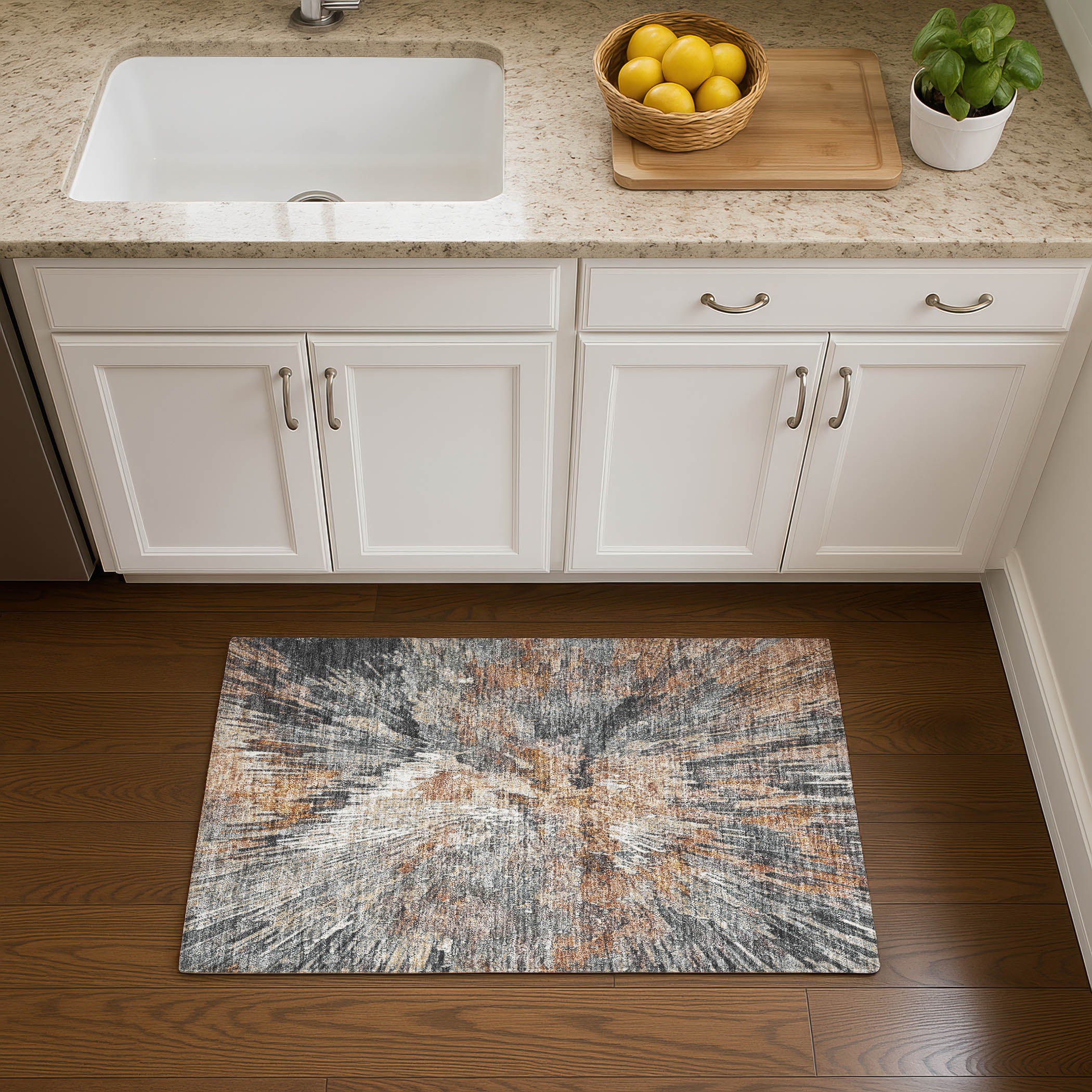 Kyoto Machine Washable Transitional Copper Orange Rug 1'8" x 2'6" #shape_Rectangle