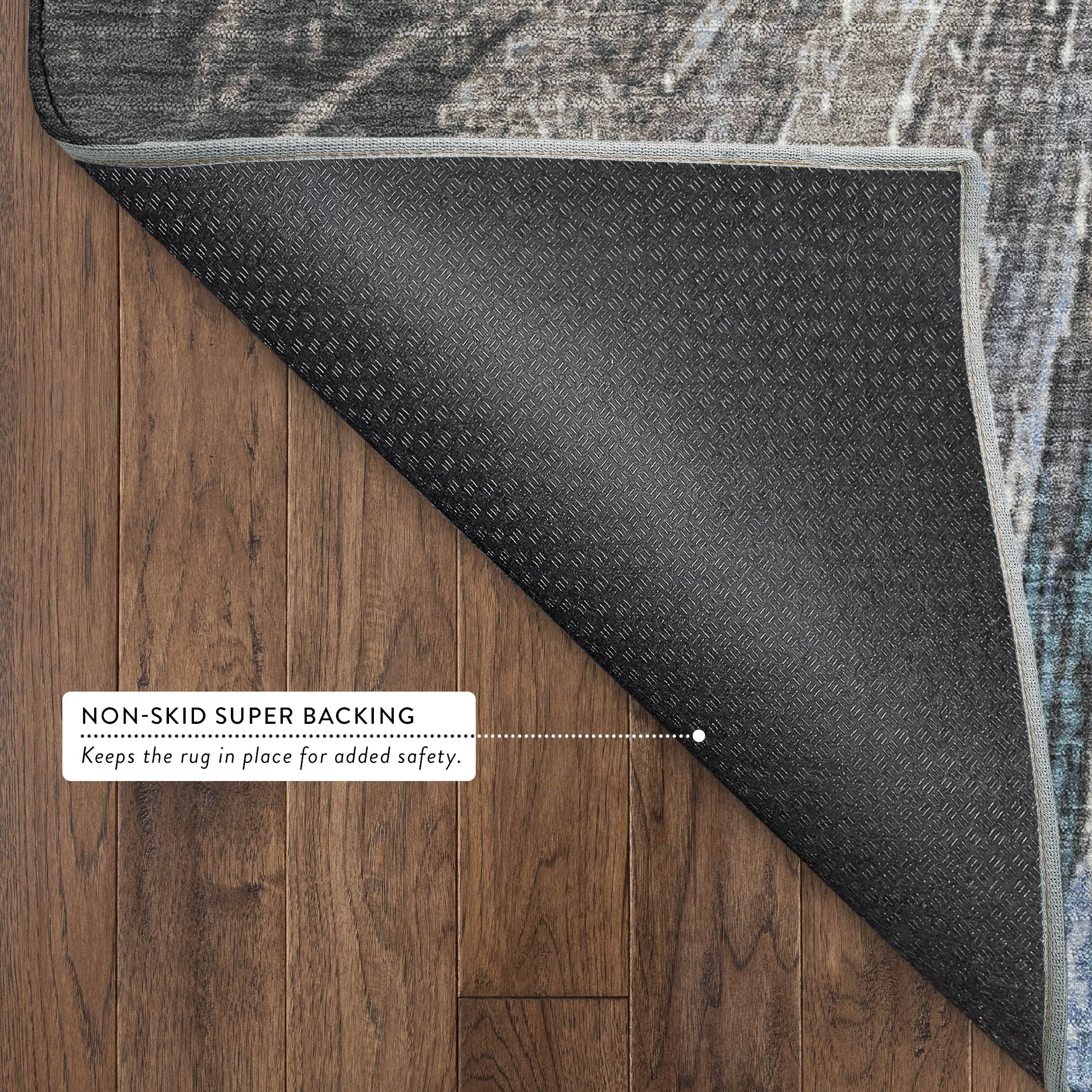 Kyoto Machine Washable Transitional Denim Blue Rug 1'8" x 2'6" #shape_Rectangle