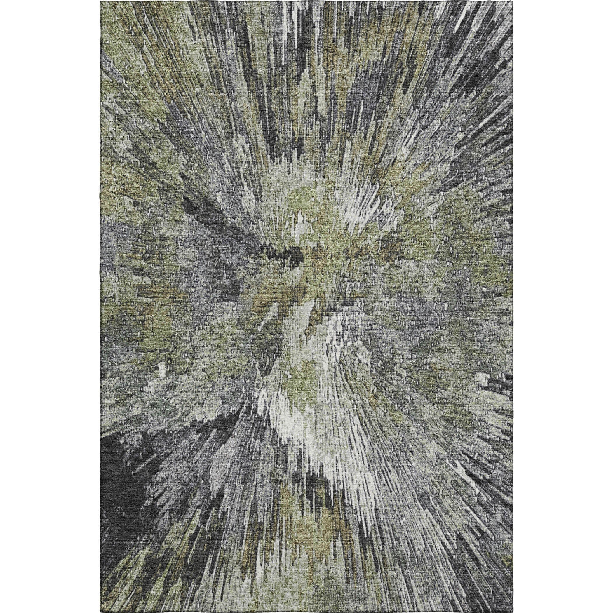Kyoto Machine Washable Transitional Fern Green Rug 2'6" x 3'10" #shape_Rectangle
