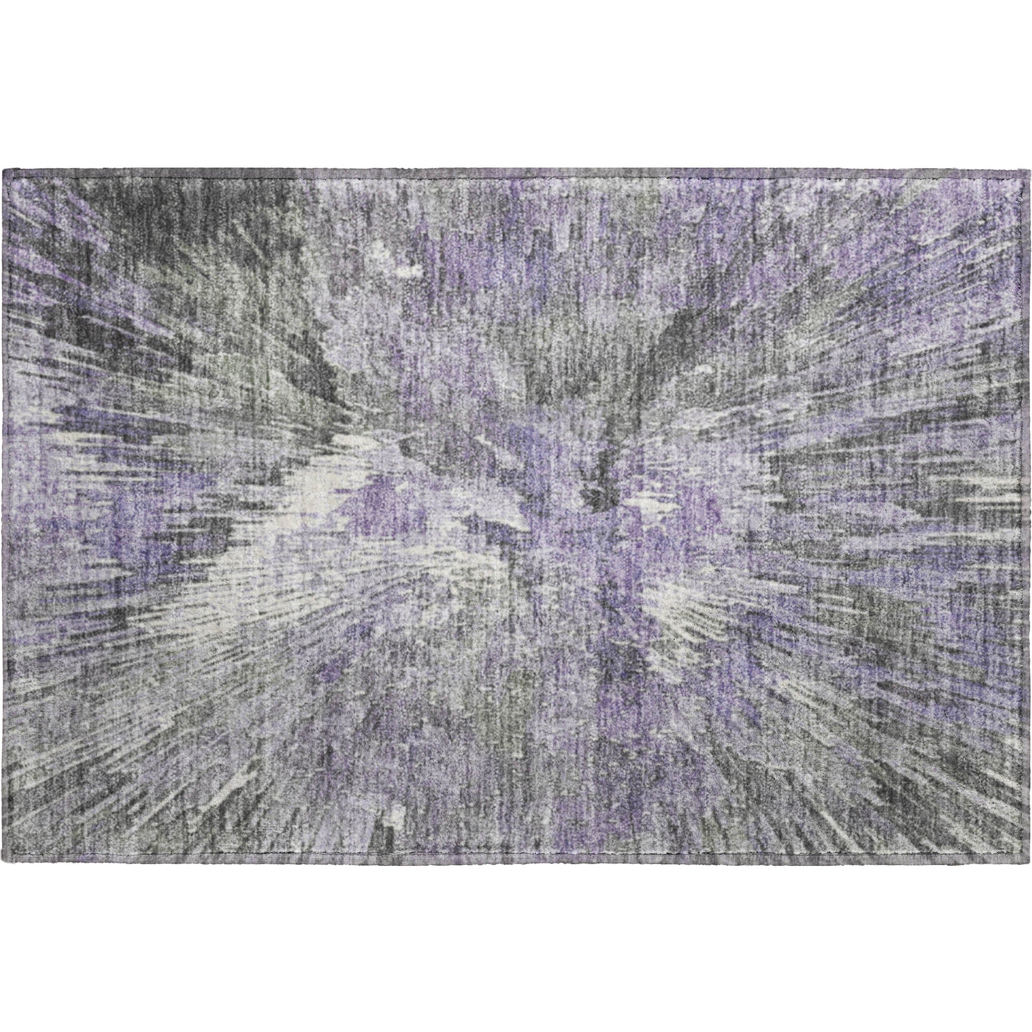 Kyoto Machine Washable Transitional Lavender Purple Rug 1'8" x 2'6" #shape_Rectangle