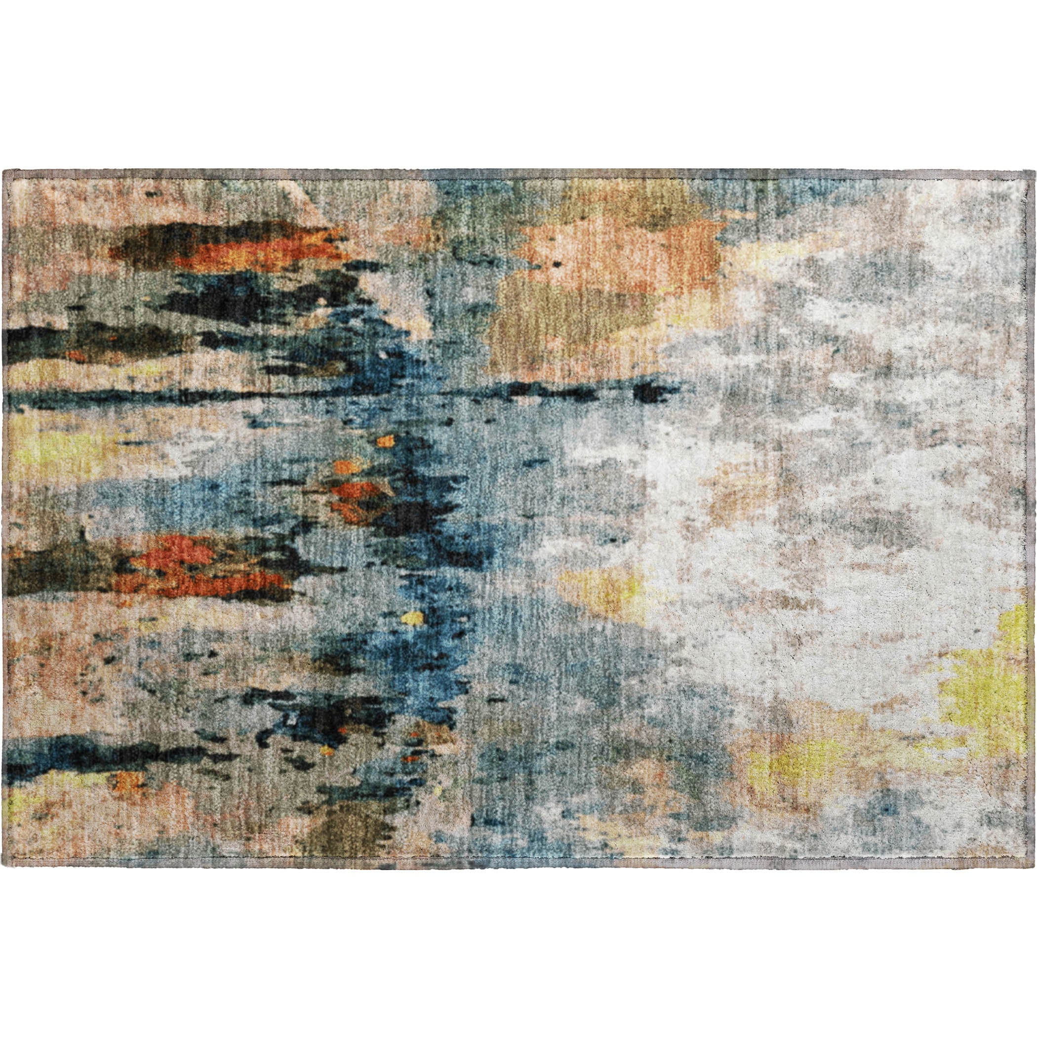 Cairo Machine Washable Transitional Ivory Rug 1'8" x 2'6" #shape_Rectangle
