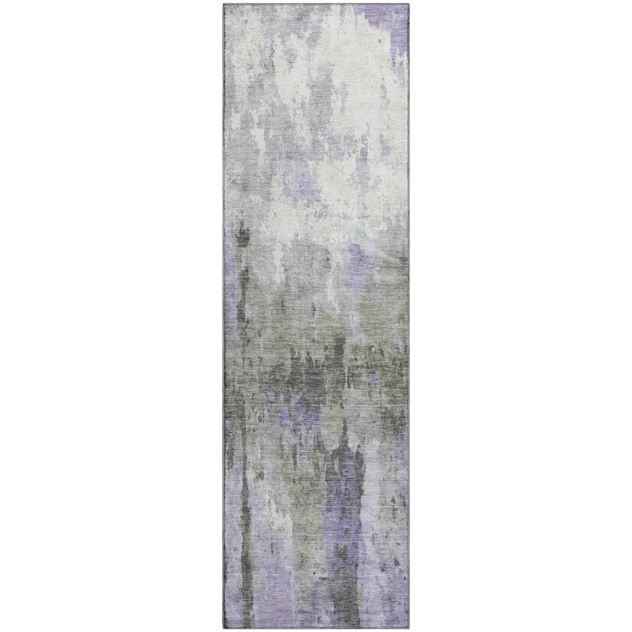 Cairo Machine Washable Transitional Lavender Purple Rug 2'3" x 7'6" #shape_Runner