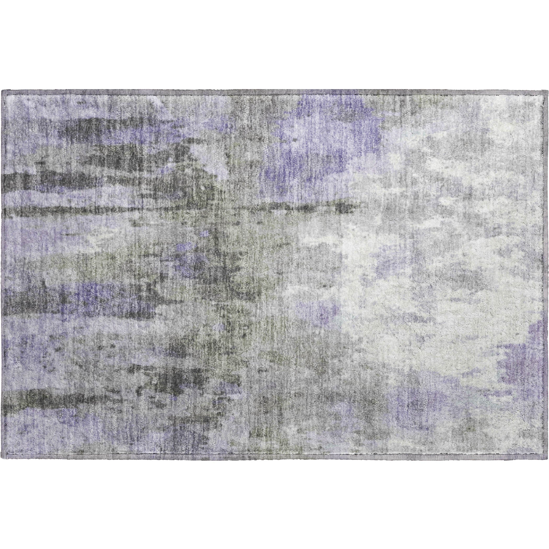 Cairo Machine Washable Transitional Lavender Purple Rug 1'8" x 2'6" #shape_Rectangle