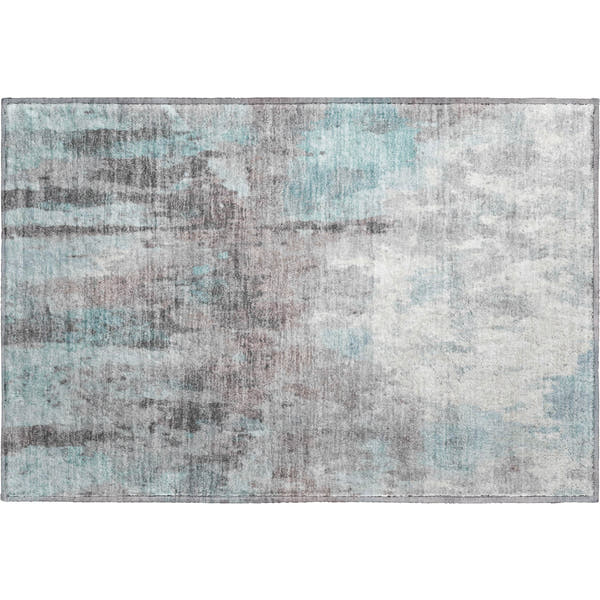 Cairo Machine Washable Transitional Teal Rug 1'8" x 2'6"