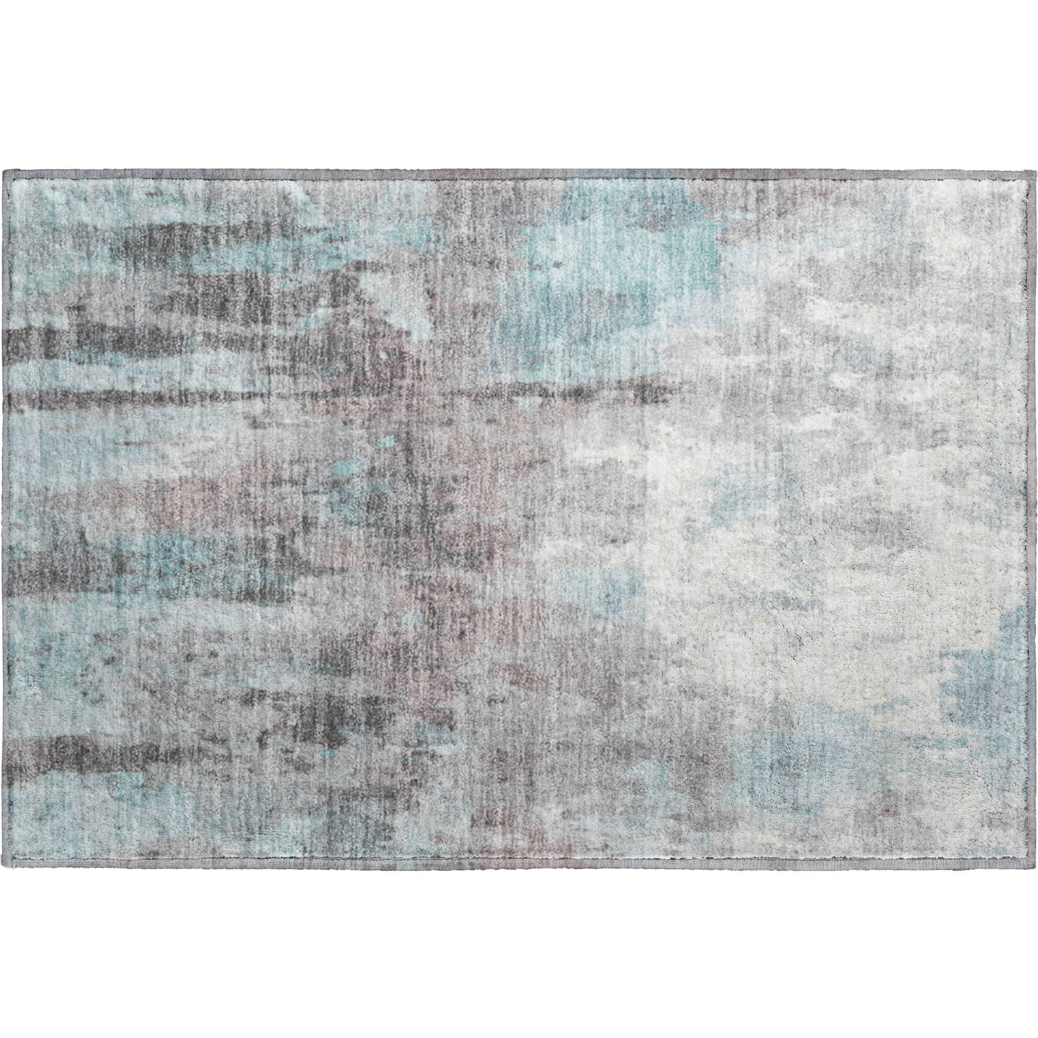 Cairo Machine Washable Transitional Teal Rug 1'8" x 2'6" #shape_Rectangle
