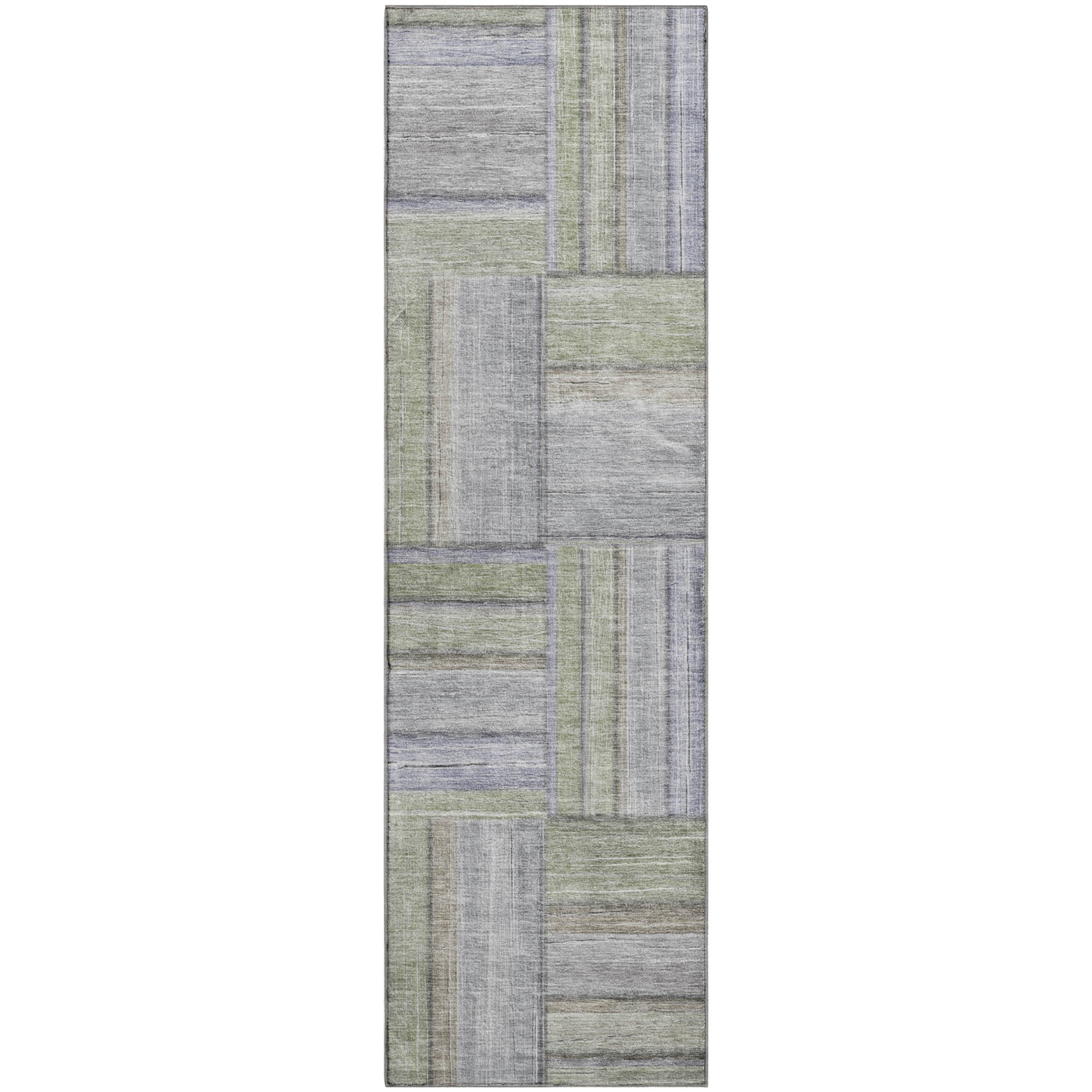Porto Machine Washable Transitional Fern Green Rug 2'3" x 7'6" #shape_Runner
