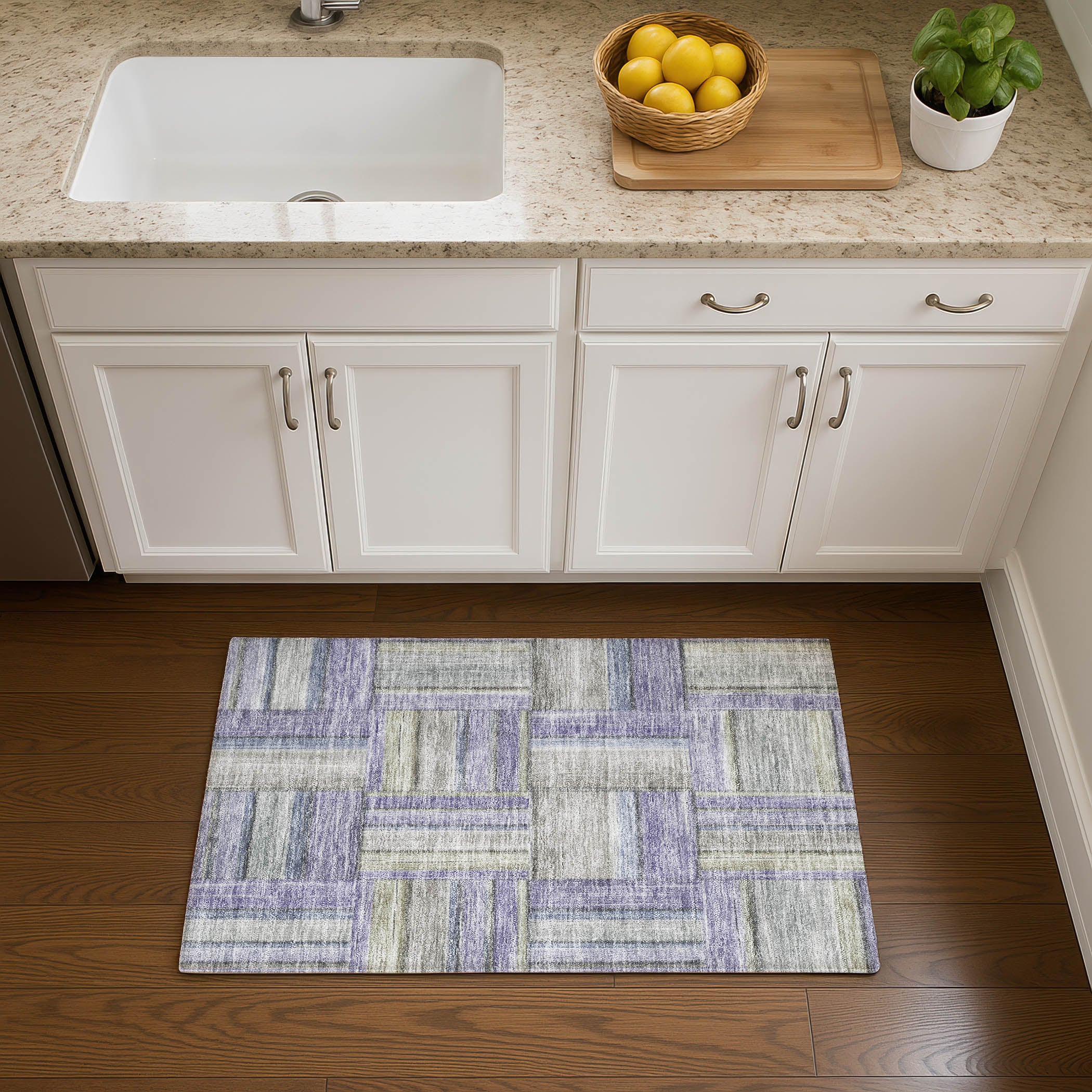 Porto Machine Washable Transitional Purple Rug 1'8" x 2'6" #shape_Rectangle