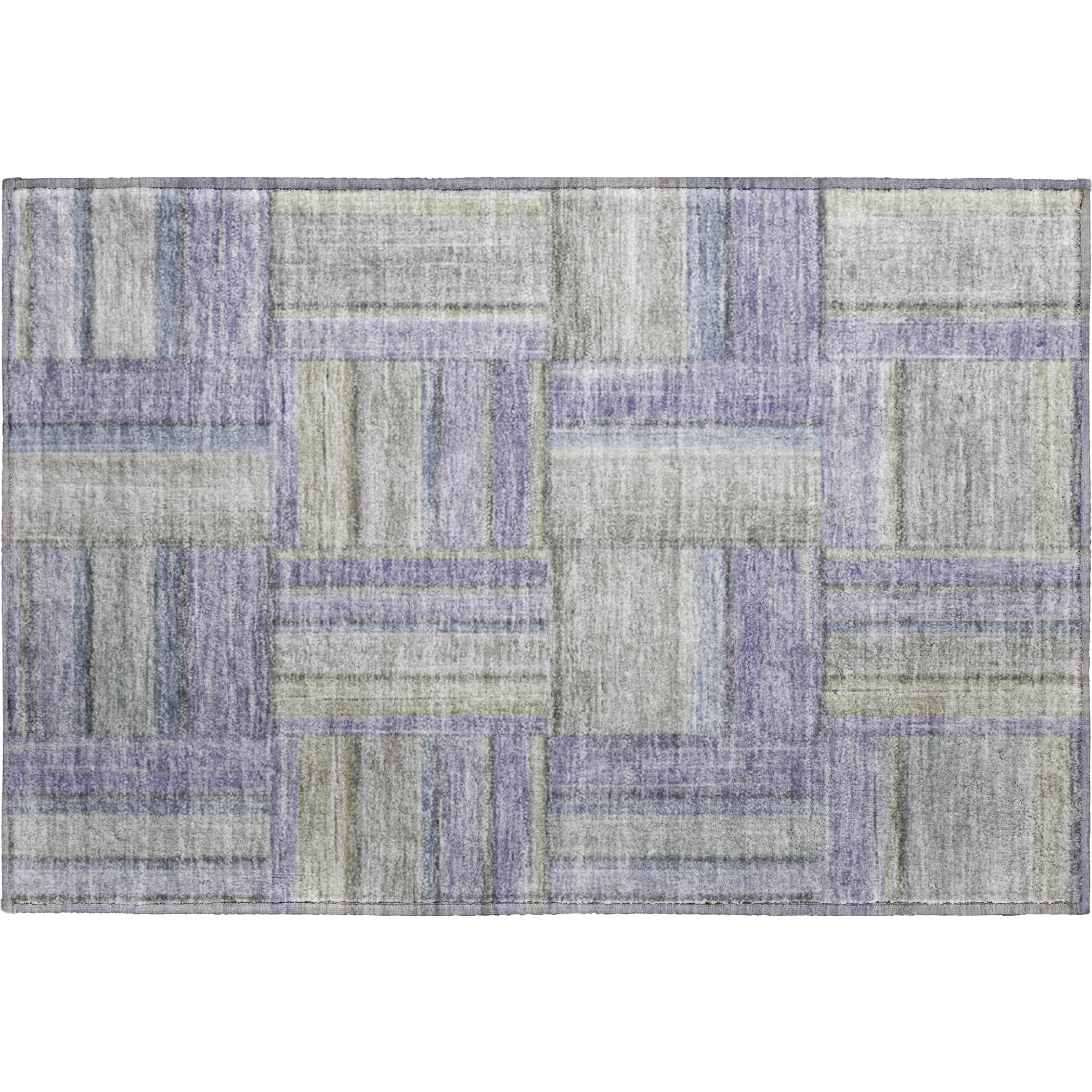 Porto Machine Washable Transitional Purple Rug 1'8" x 2'6" #shape_Rectangle