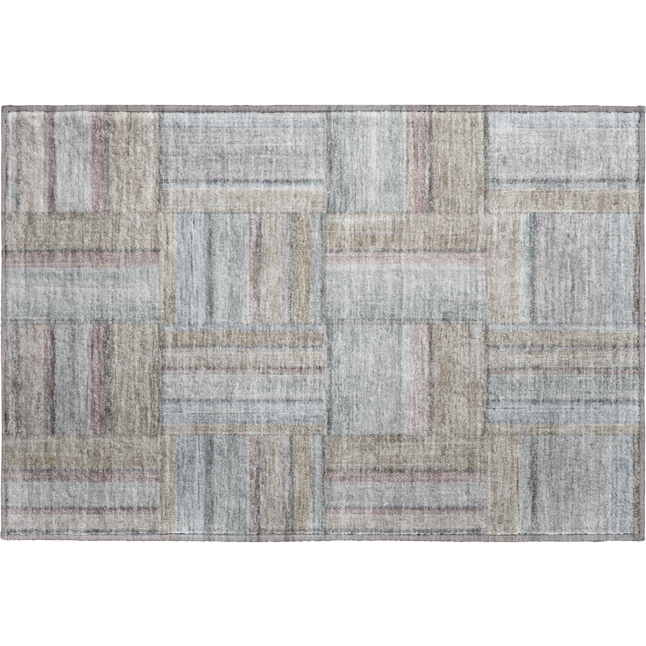 Porto Machine Washable Transitional Taupe Brown Rug 1'8" x 2'6" #shape_Rectangle