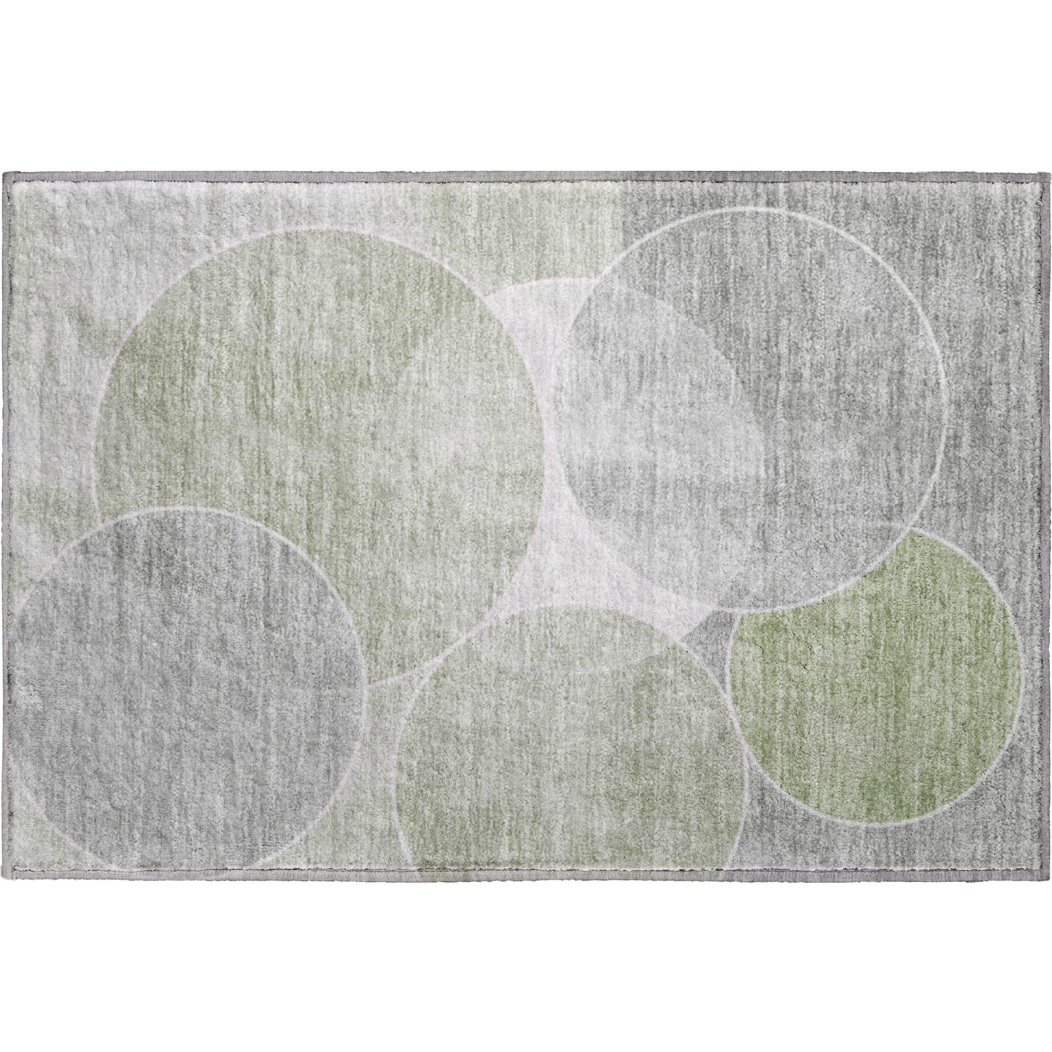Athens Machine Washable Transitional Aloe Green Rug 1'8" x 2'6" #shape_Rectangle