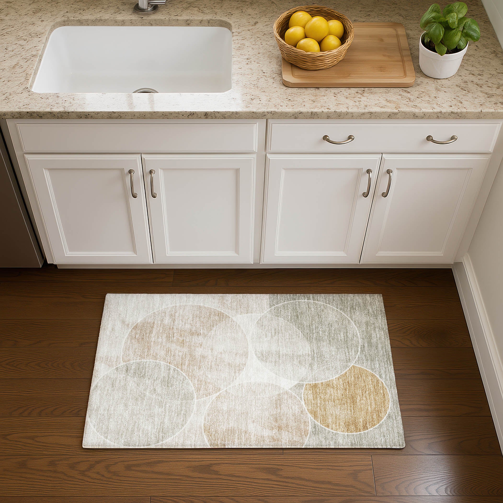 Athens Machine Washable Transitional Beige Brown Rug 1'8" x 2'6" #shape_Rectangle