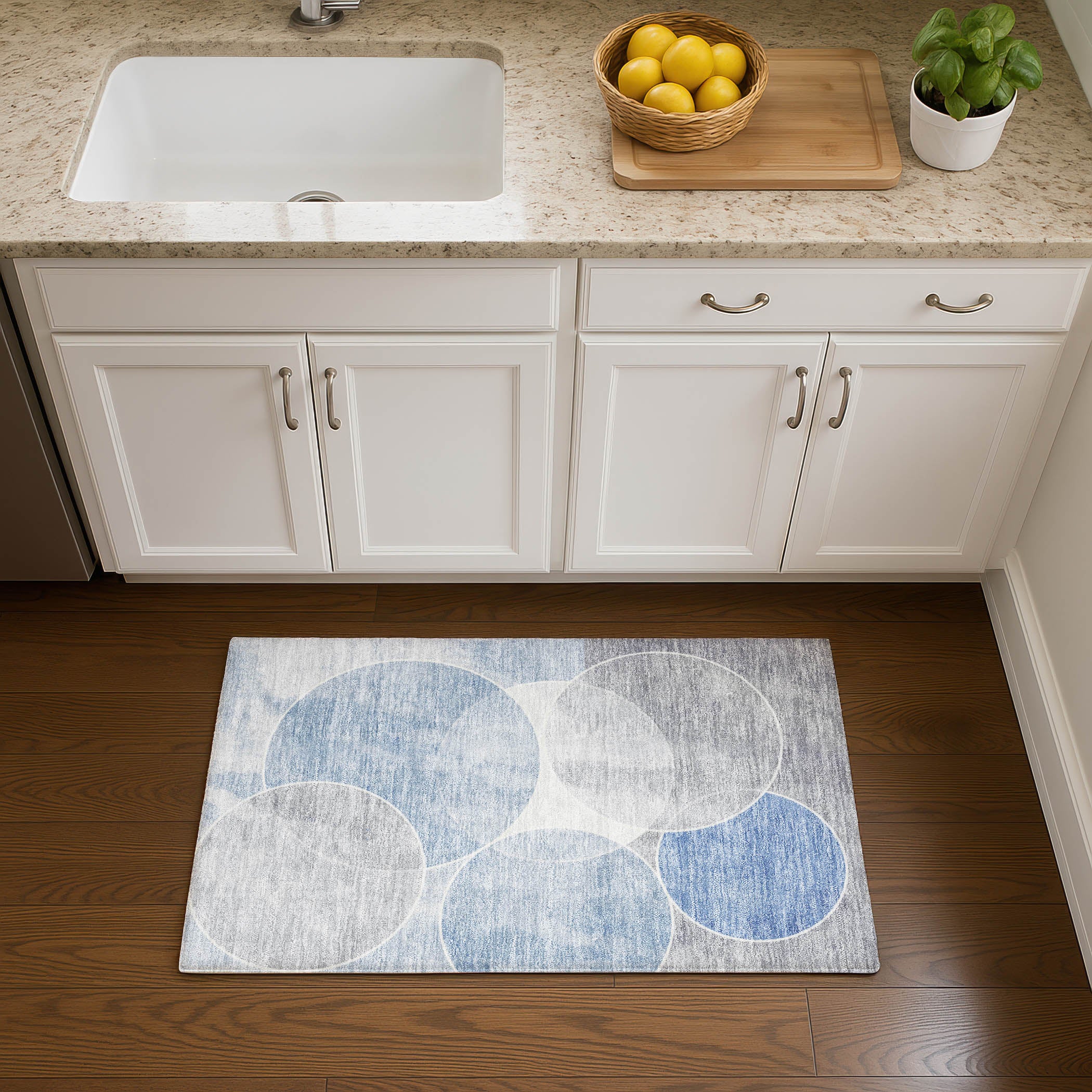 Athens Machine Washable Transitional Denim Blue Rug 1'8" x 2'6" #shape_Rectangle