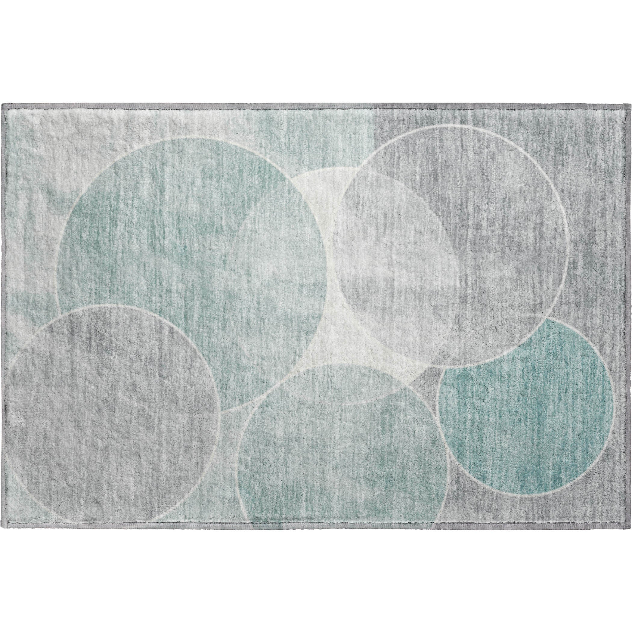 Athens Machine Washable Transitional Teal Rug 1'8" x 2'6" #shape_Rectangle