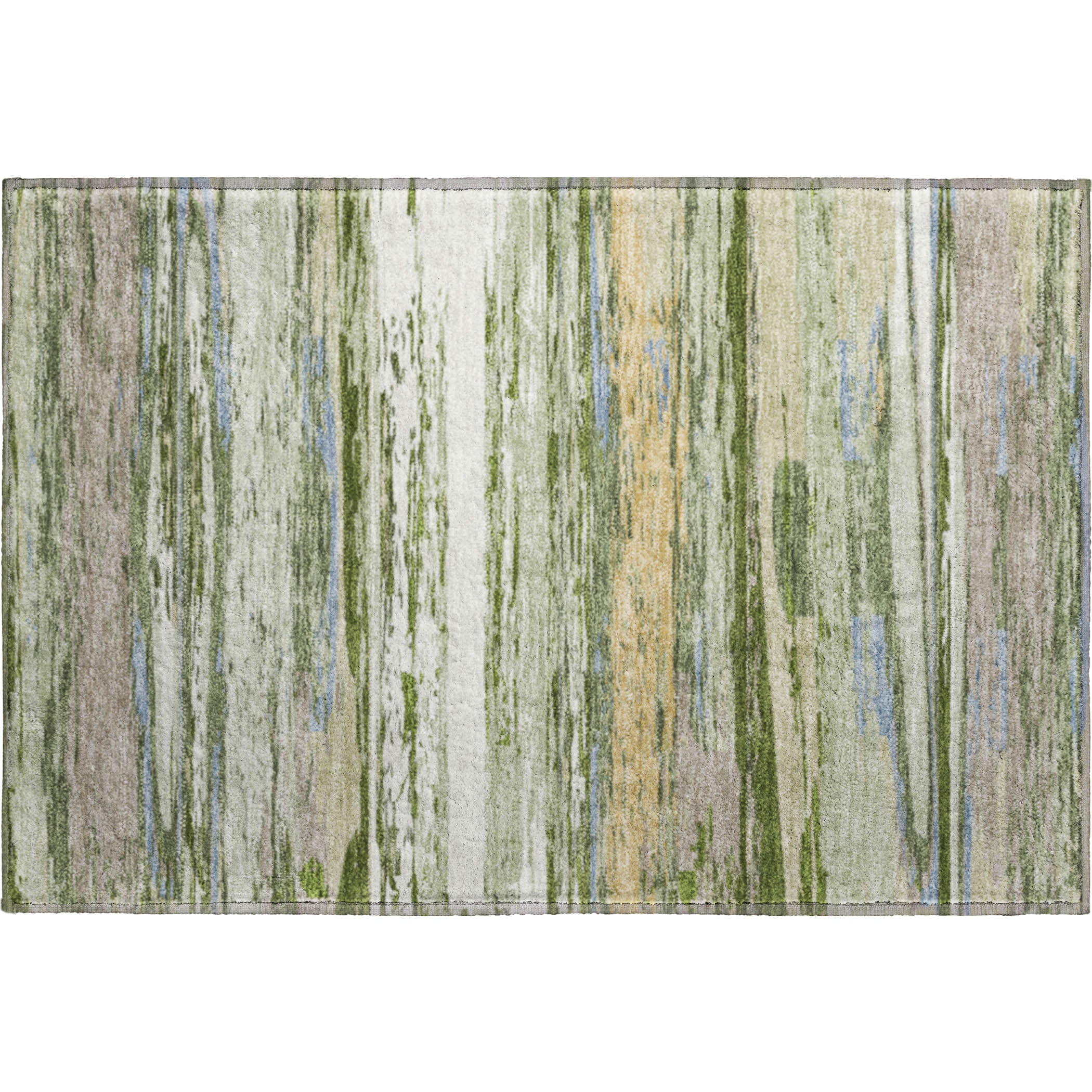 Mostar Machine Washable Transitional Aloe Green Rug 1'8" x 2'6" #shape_Rectangle