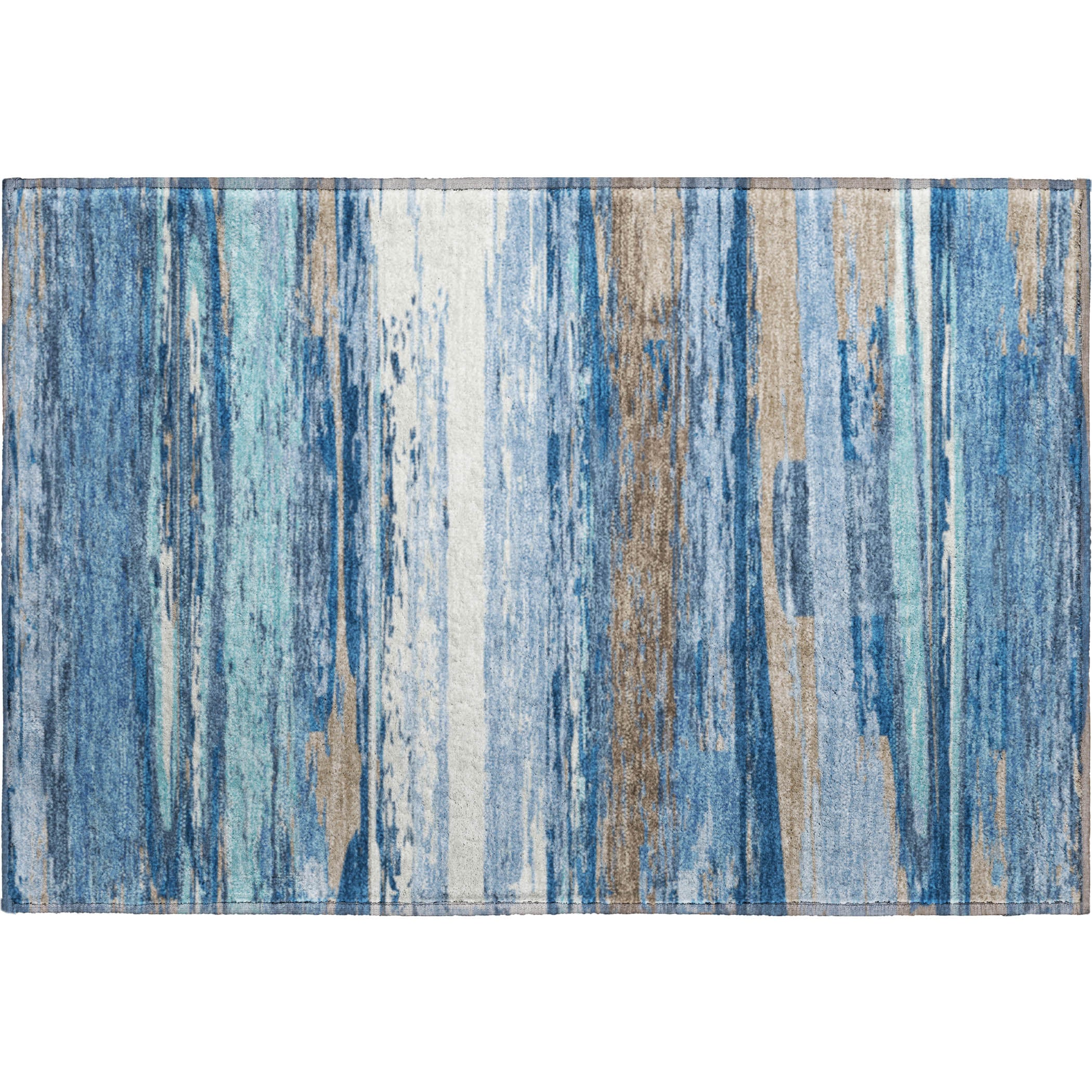 Mostar Machine Washable Transitional Blue Rug 1'8" x 2'6" #shape_Rectangle