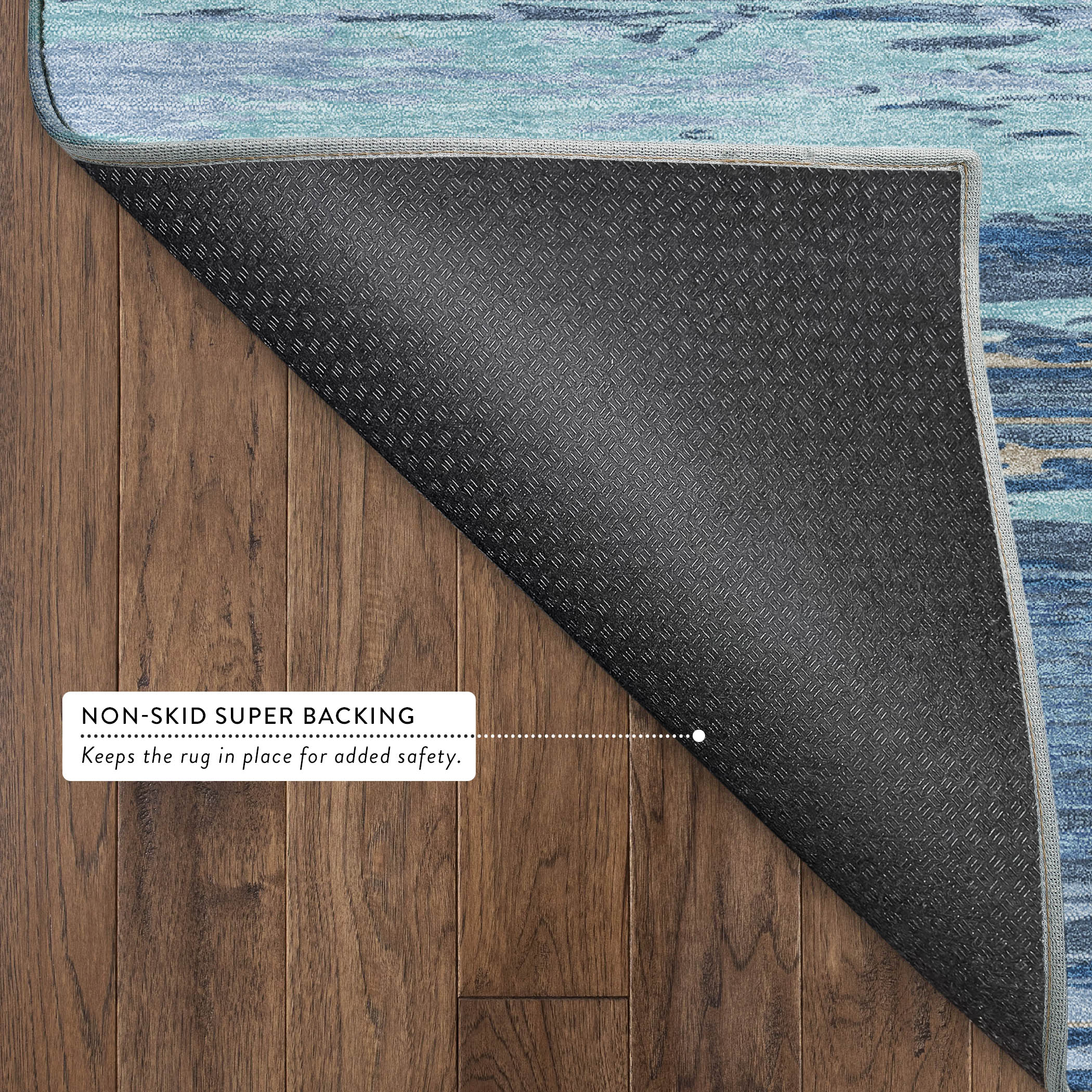 Mostar Machine Washable Transitional Blue Rug 1'8" x 2'6" #shape_Rectangle