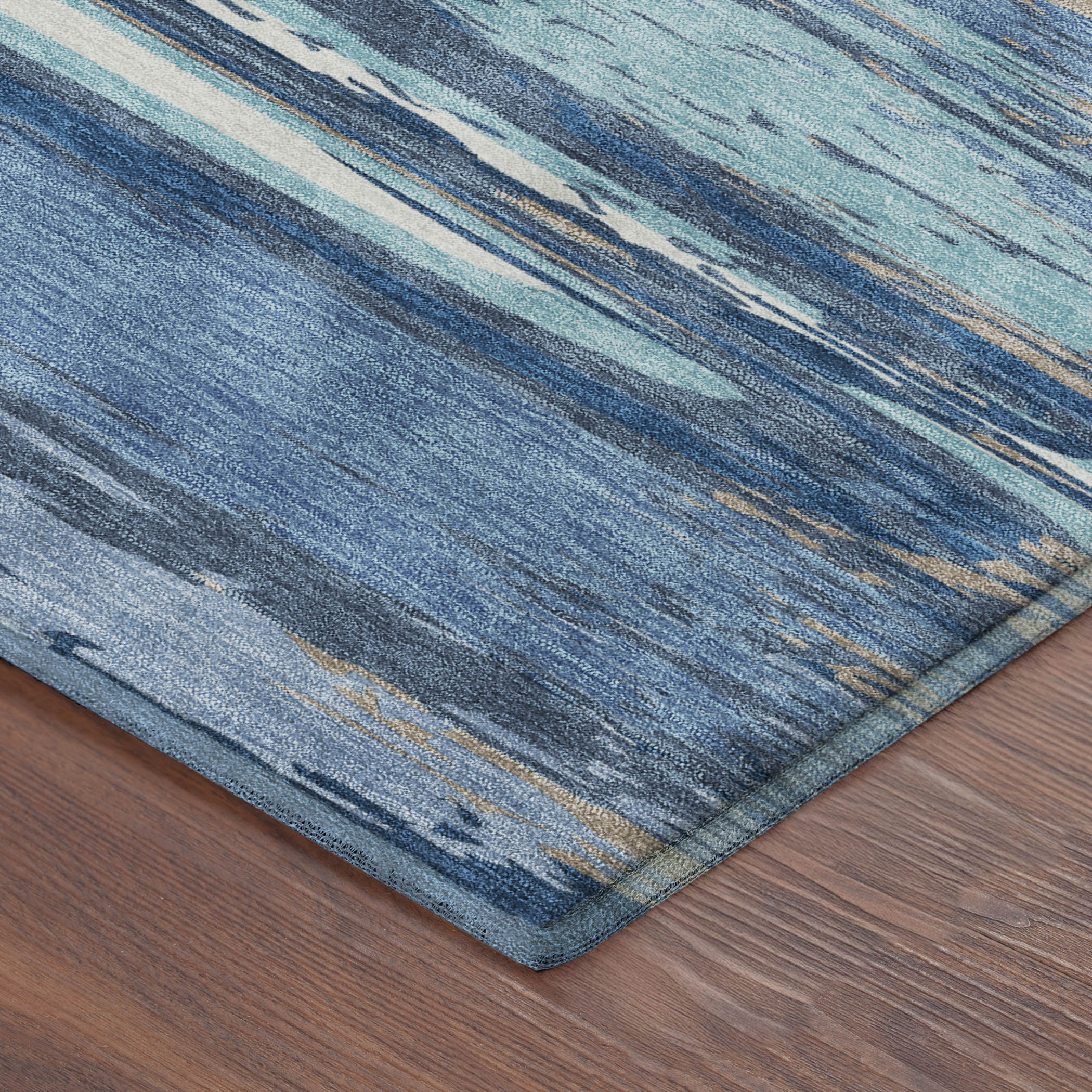 Mostar Machine Washable Transitional Blue Rug 1'8" x 2'6" #shape_Rectangle