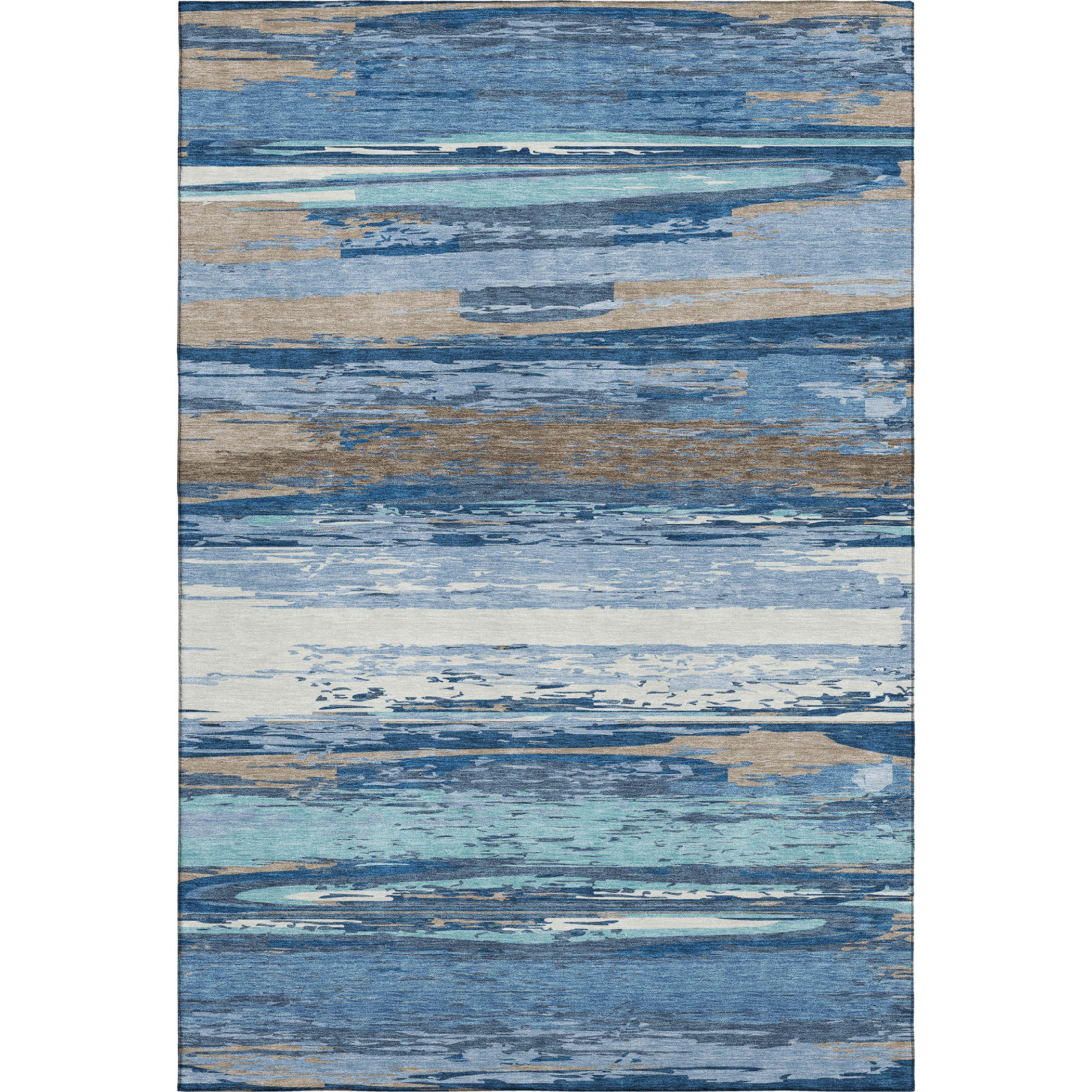 Mostar Machine Washable Transitional Blue Rug 2'6" x 3'10" #shape_Rectangle