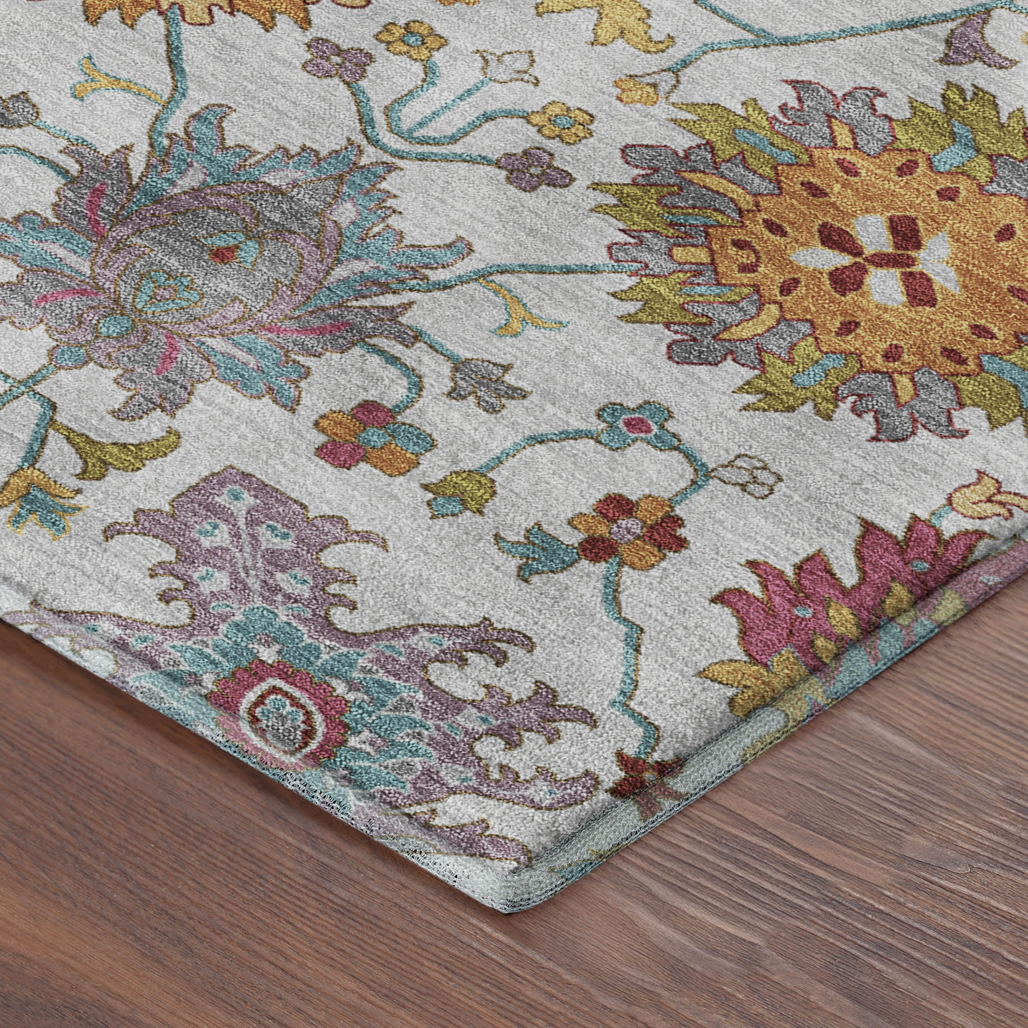 Antigua Machine Washable Transitional Ivory Rug 1'8" x 2'6" #shape_Rectangle