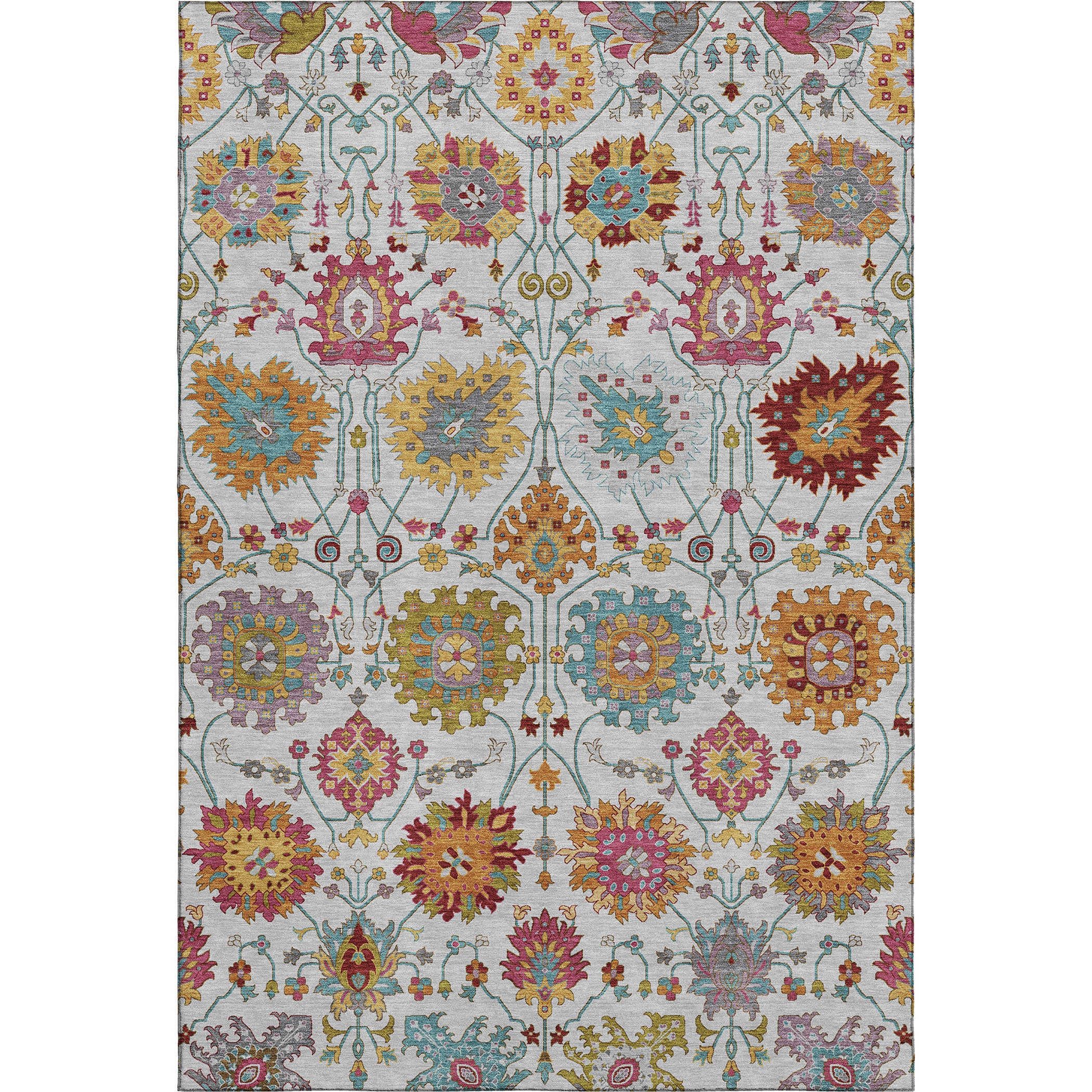 Antigua Machine Washable Transitional Ivory Rug 3' x 5' #shape_Rectangle
