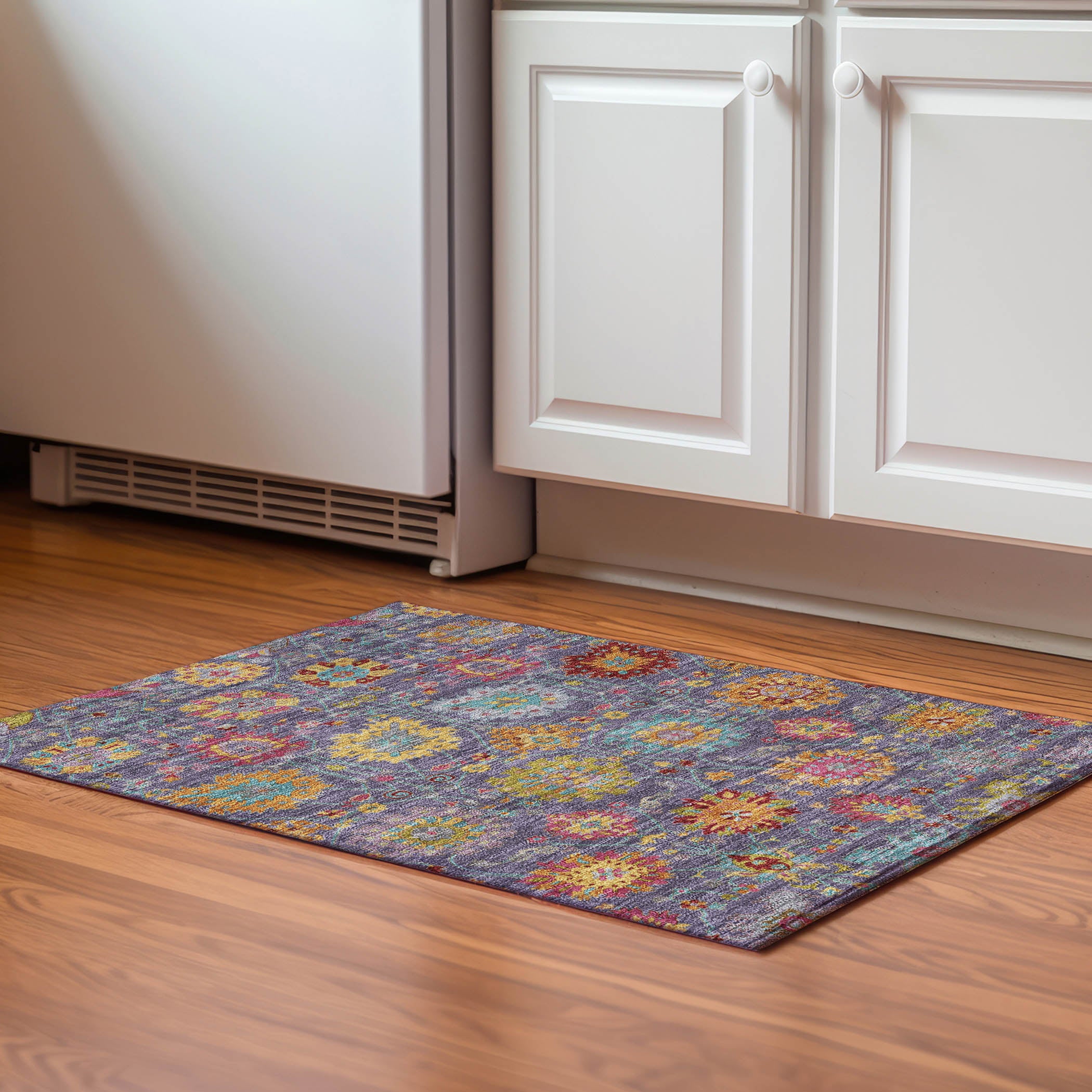Antigua Machine Washable Transitional Purple Rug 1'8" x 2'6" #shape_Rectangle