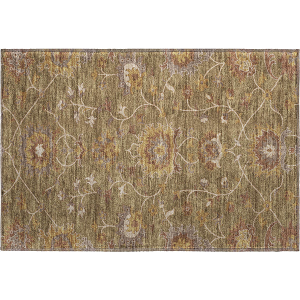 Bruges Machine Washable Traditional Brown Rug 1'8" x 2'6"