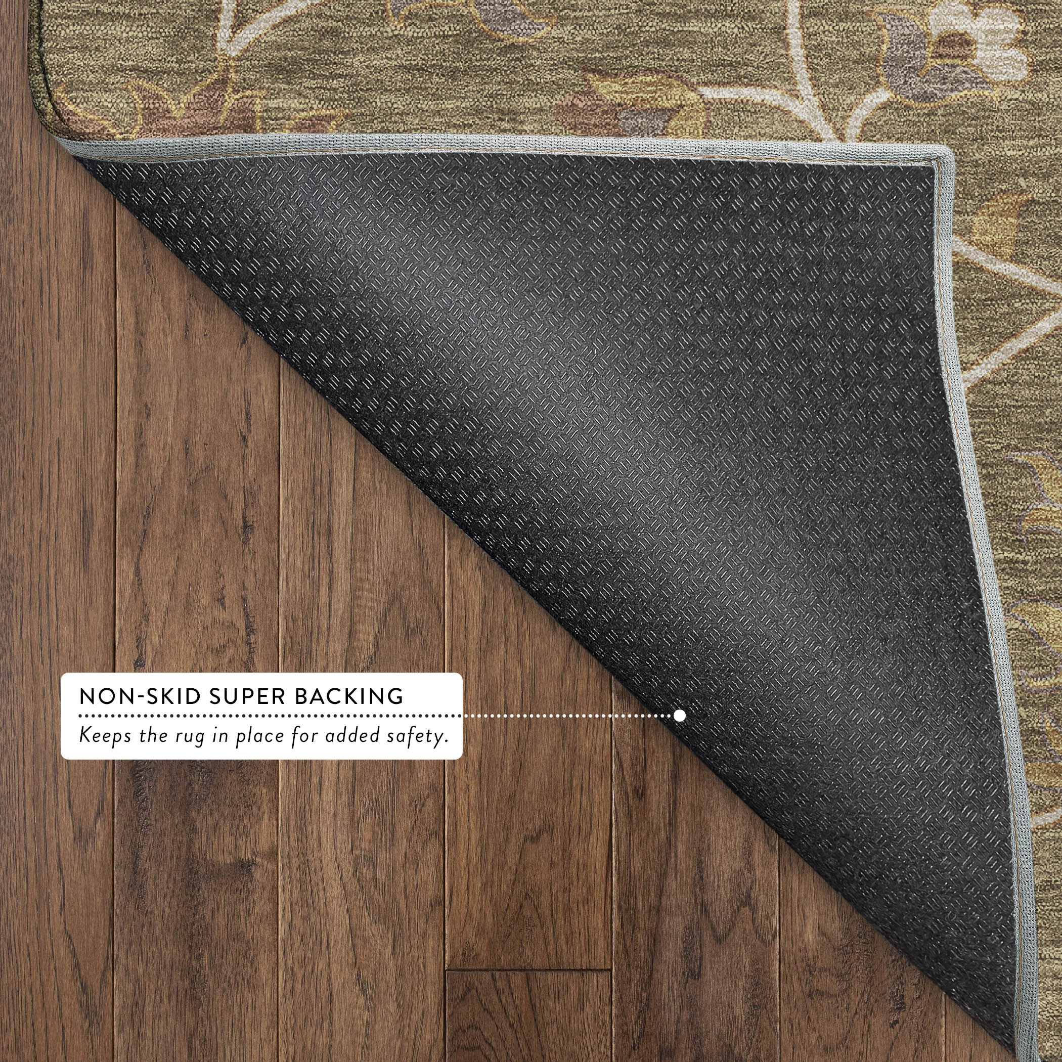 Bruges Machine Washable Traditional Brown Rug 1'8" x 2'6" #shape_Rectangle