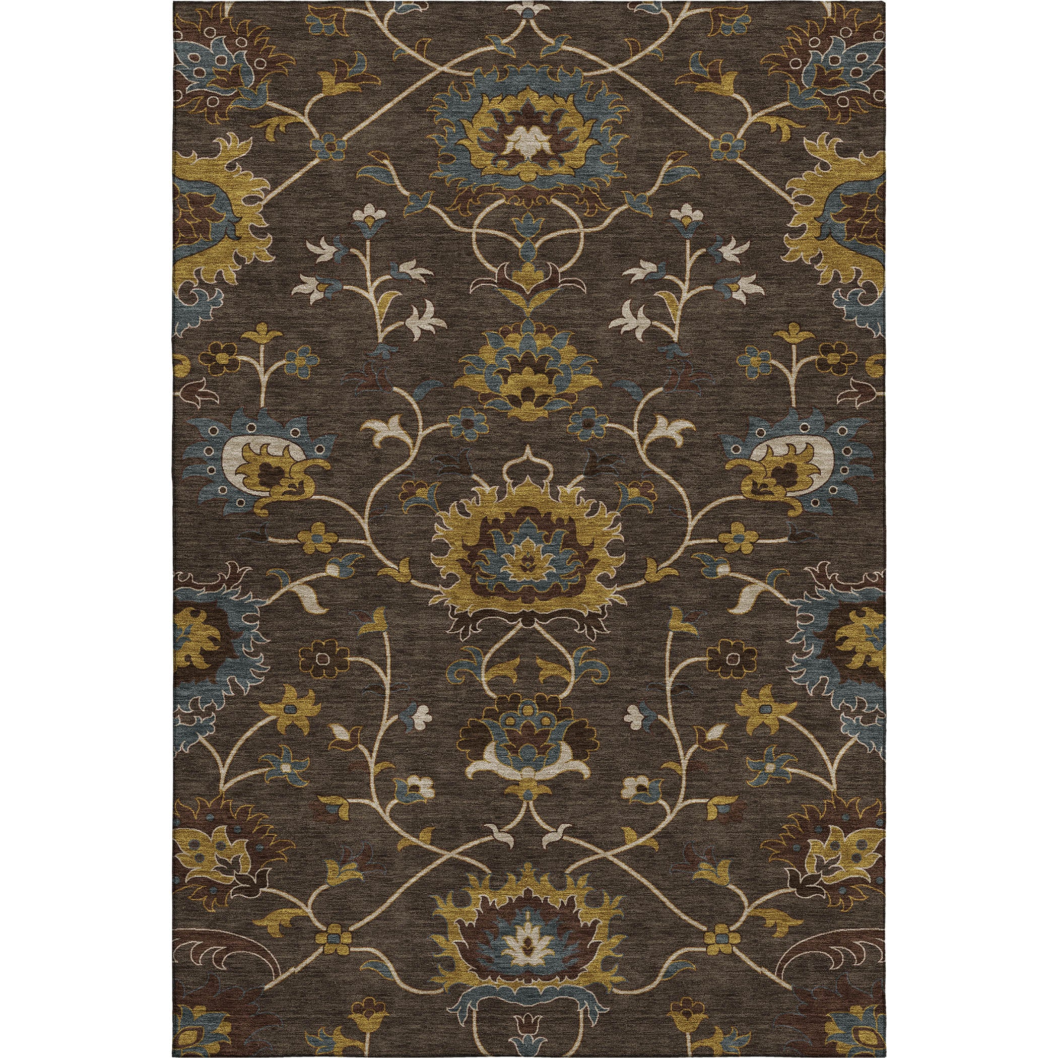 Bruges Machine Washable Traditional Chocolate Brown Rug 3' x 5' #shape_Rectangle