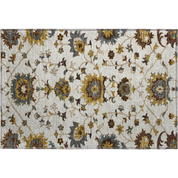 Bruges Machine Washable Traditional Ivory Rug 1'8" x 2'6"