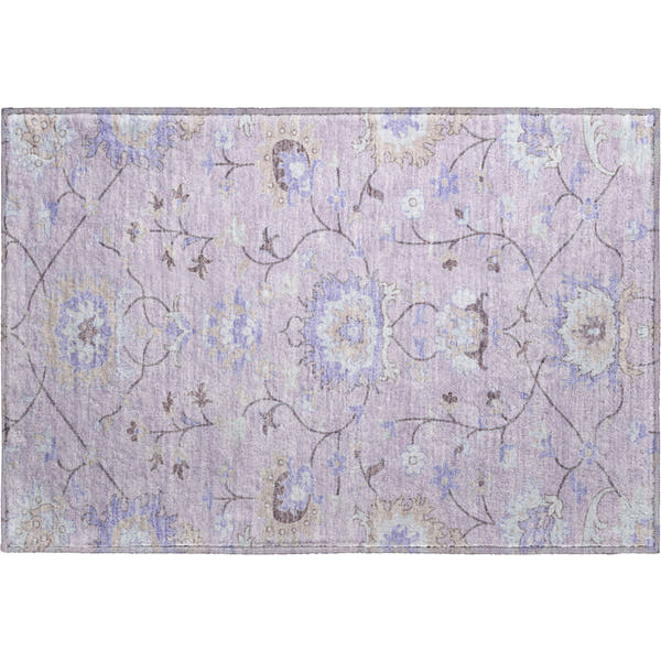Cusco Machine Washable Traditional Blush Pink Rug 1'8" x 2'6"