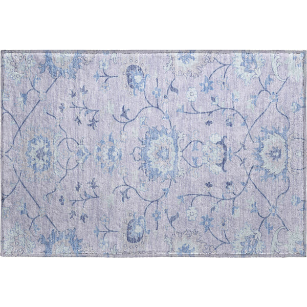 Cusco Machine Washable Traditional Lilac Purple Rug 1'8" x 2'6"