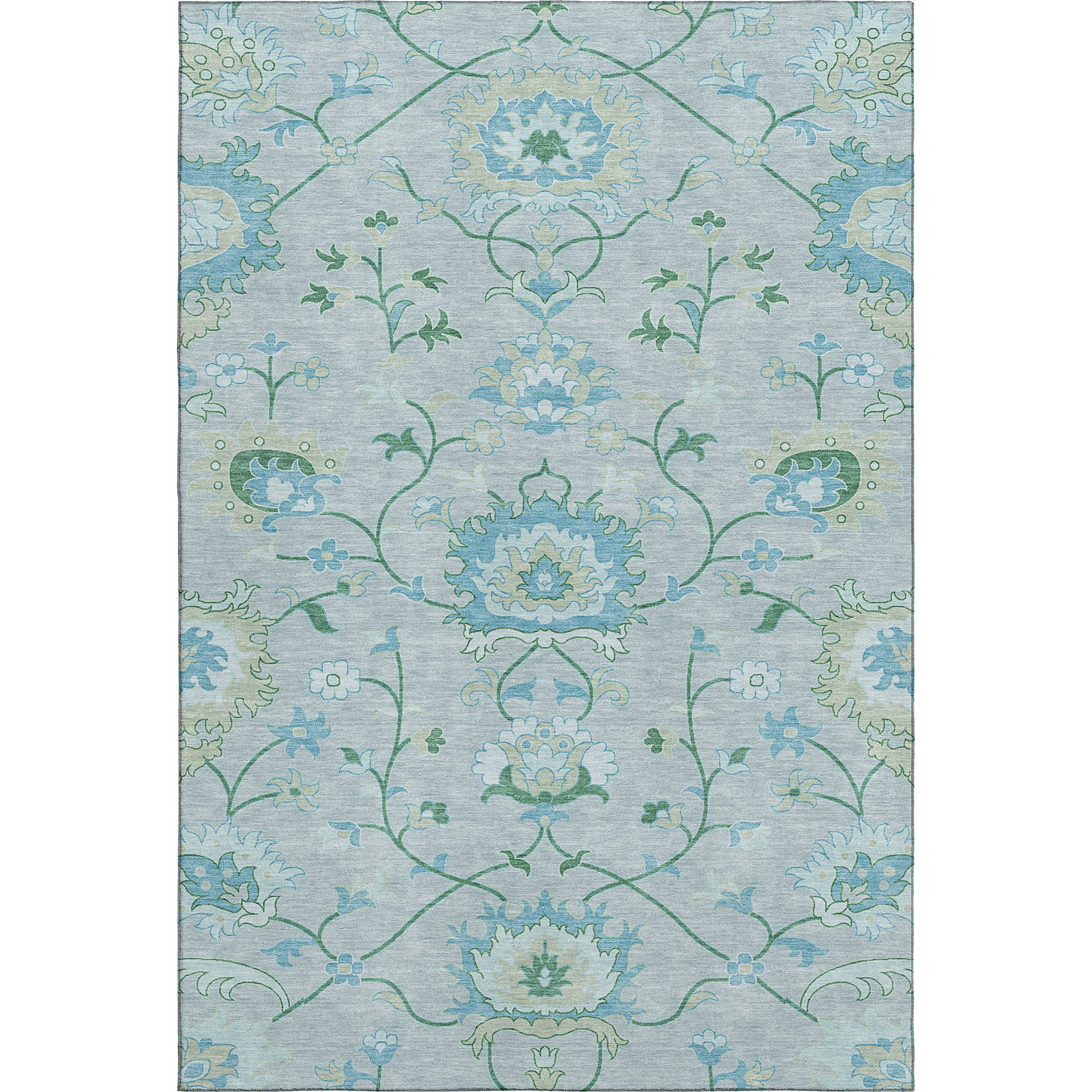 Cusco Machine Washable Traditional Mint Green Rug 3' x 5' #shape_Rectangle