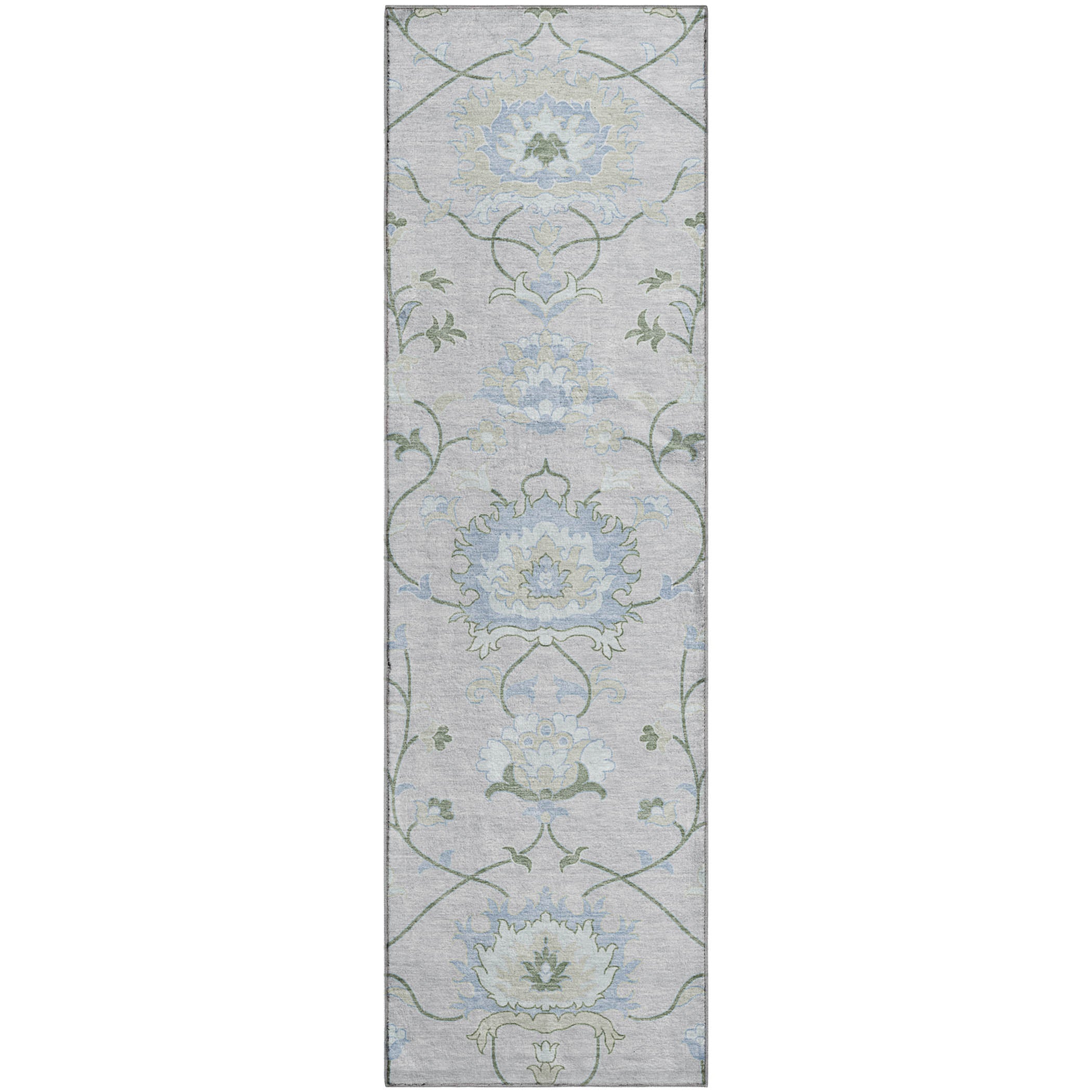 Cusco Machine Washable Traditional Pearl Ivory Rug 2'3" x 7'6" #shape_Runner