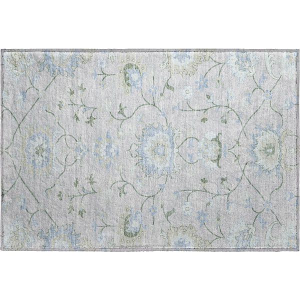 Cusco Machine Washable Traditional Pearl Ivory Rug 1'8" x 2'6"