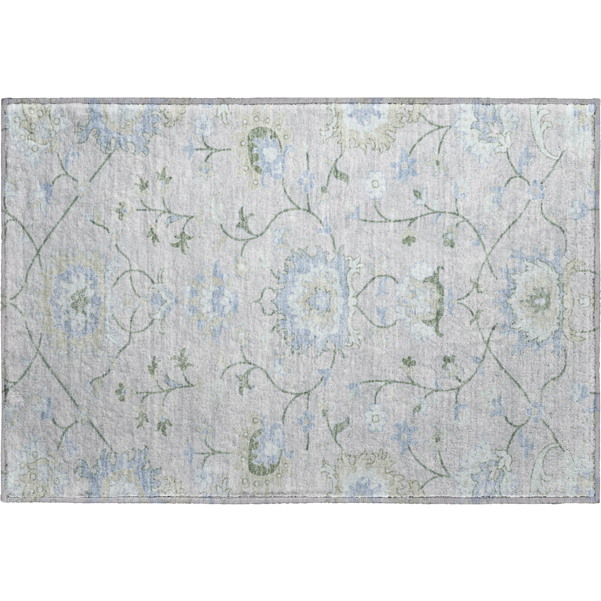 Cusco Machine Washable Traditional Pearl Ivory Rug 1'8" x 2'6" #shape_Rectangle