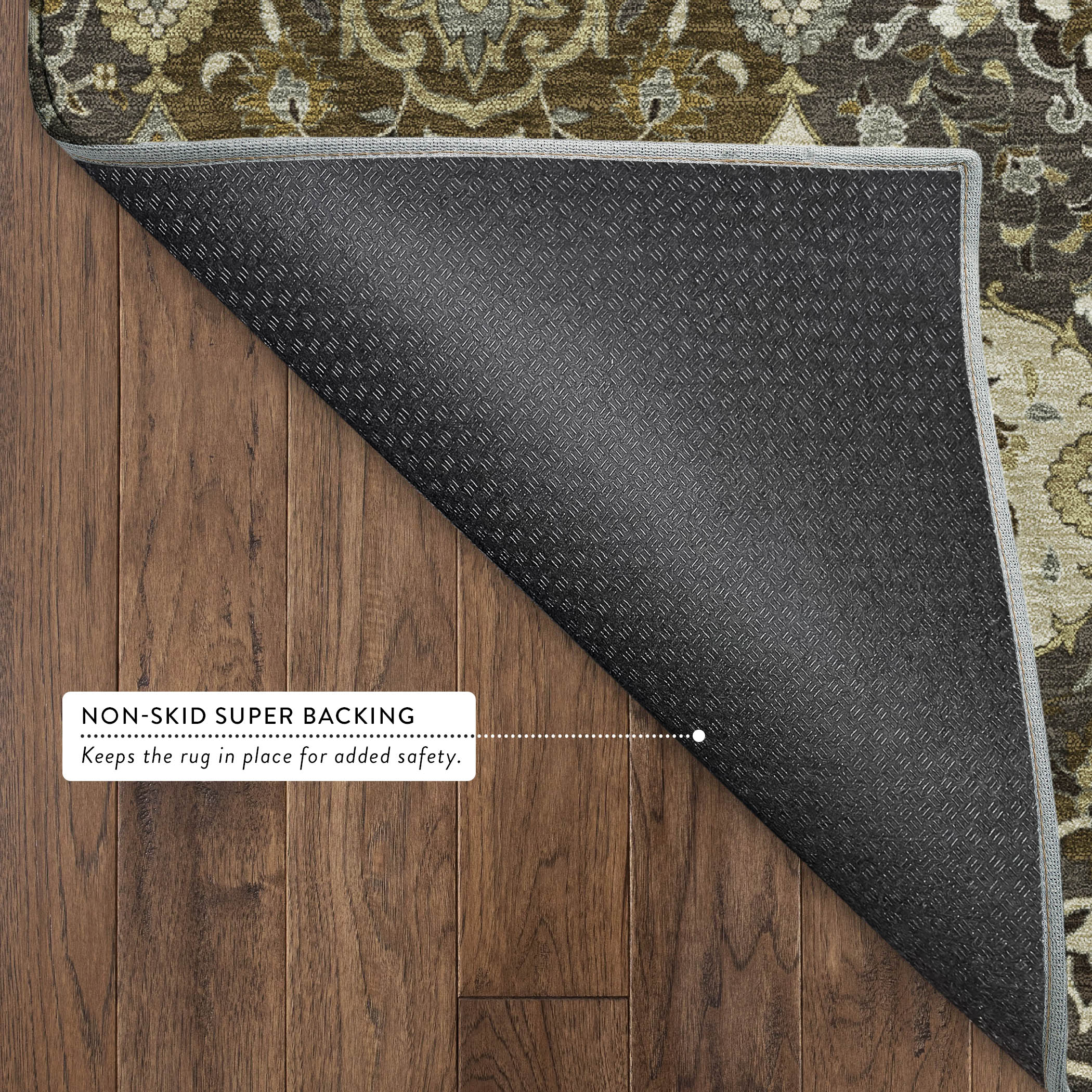 Oslo Machine Washable Transitional Brown Rug 1'8" x 2'6" #shape_Rectangle