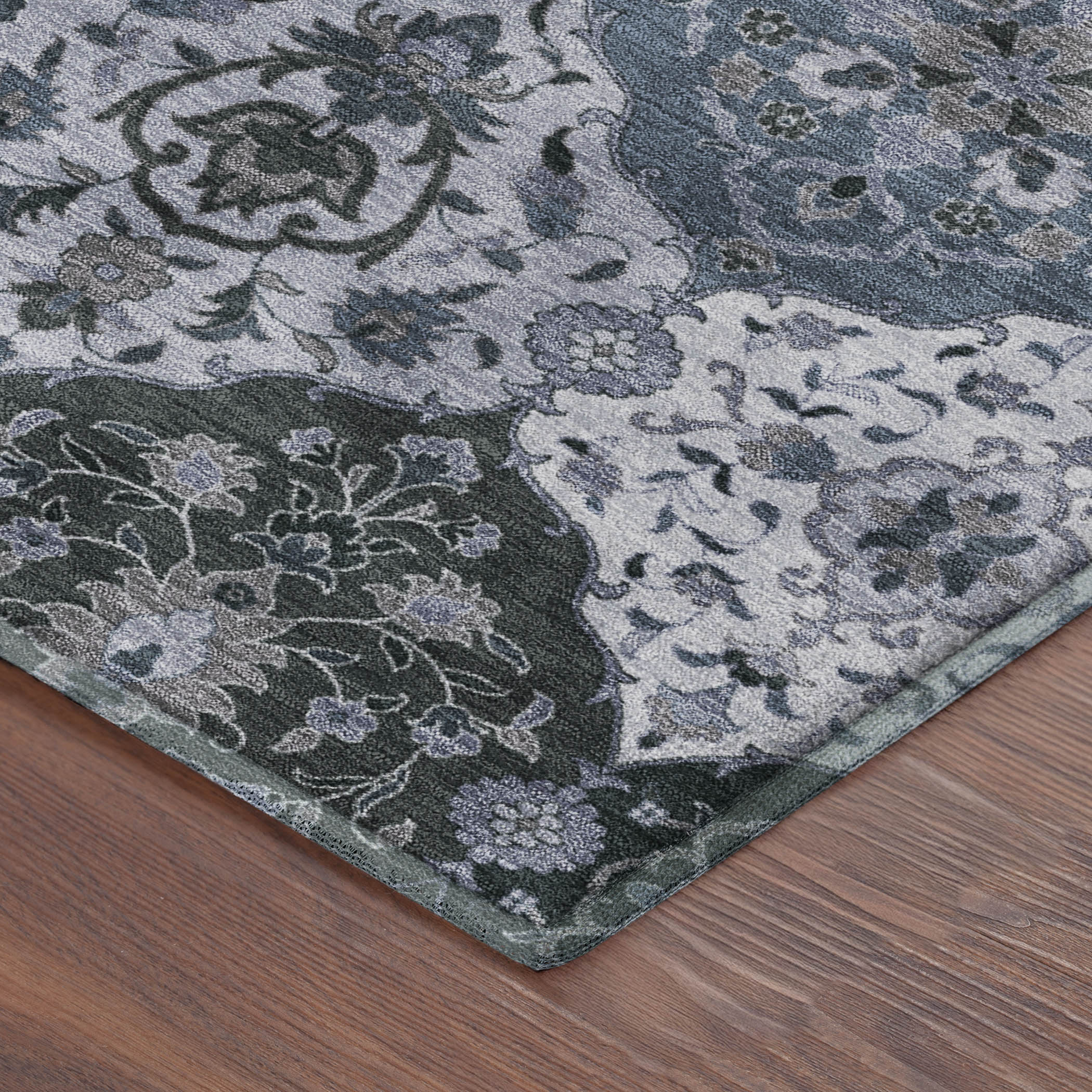 Oslo Machine Washable Transitional Denim Blue Rug 1'8" x 2'6" #shape_Rectangle
