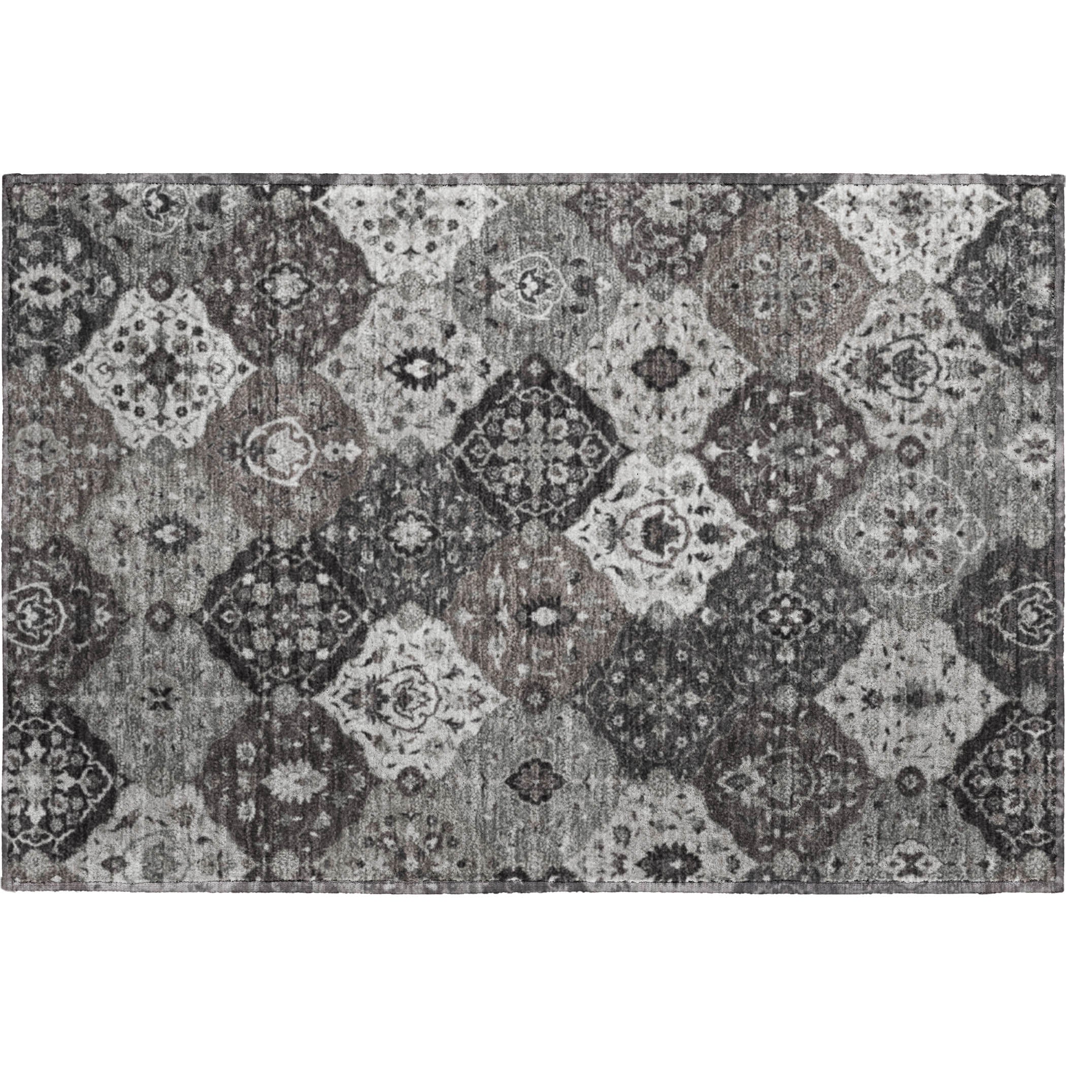 Oslo Machine Washable Transitional Gray Rug 1'8" x 2'6" #shape_Rectangle
