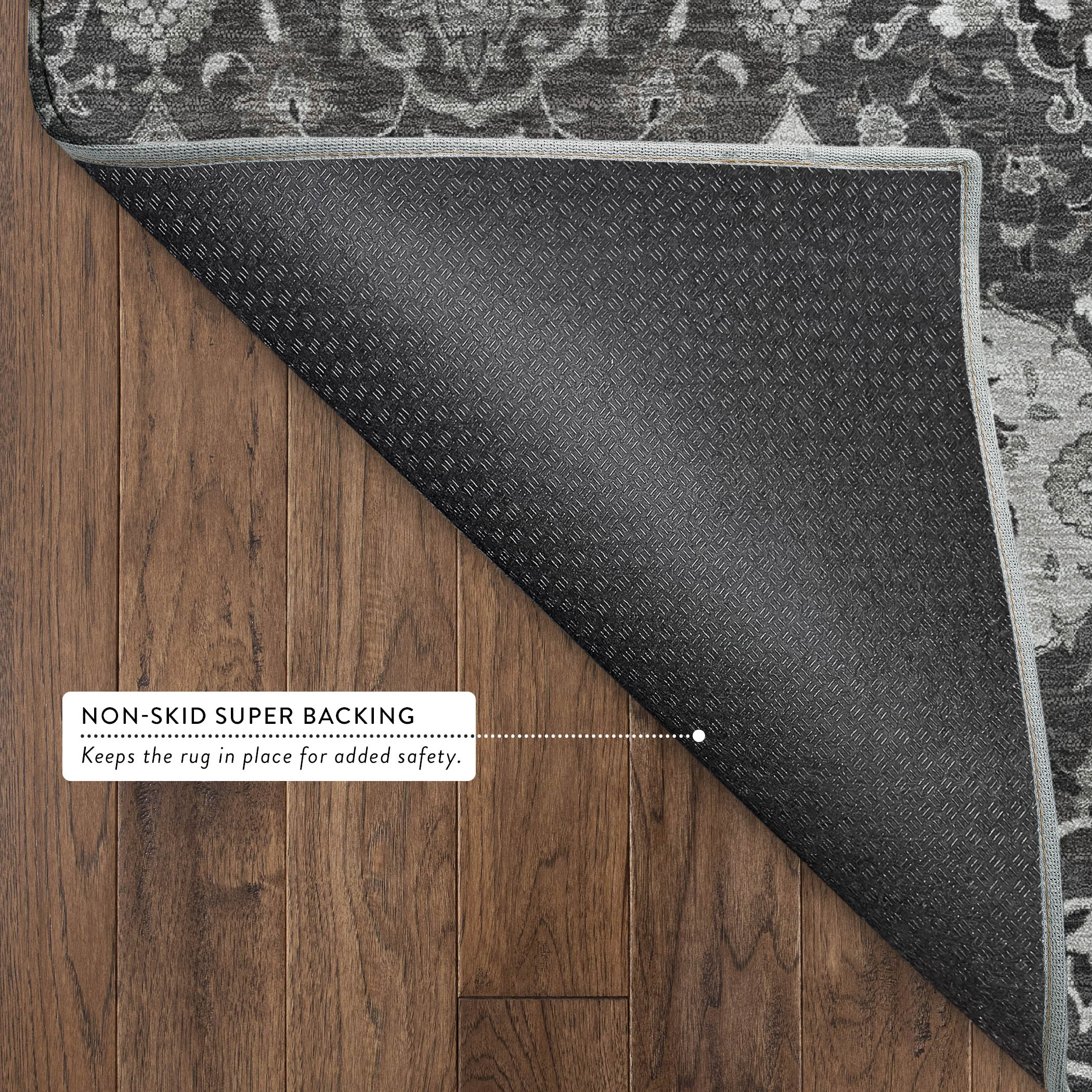 Oslo Machine Washable Transitional Gray Rug 1'8" x 2'6" #shape_Rectangle