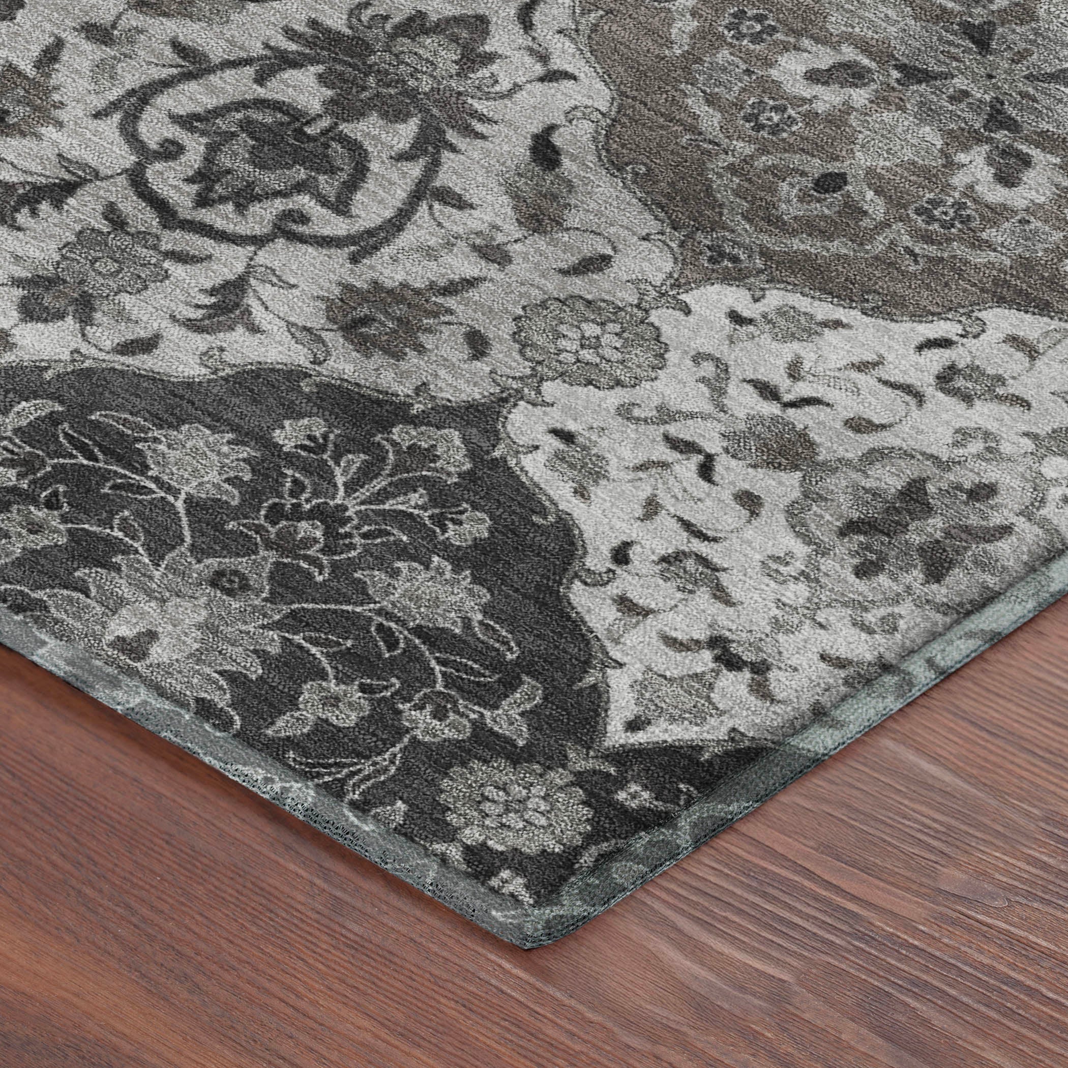 Oslo Machine Washable Transitional Gray Rug 1'8" x 2'6" #shape_Rectangle