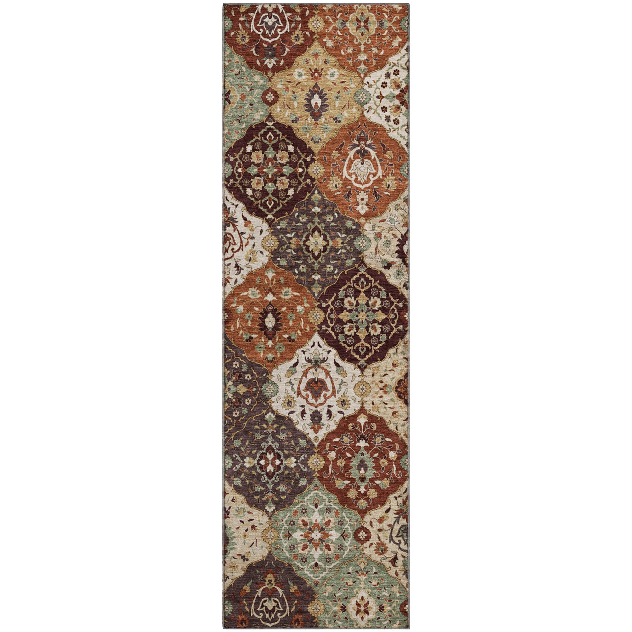 Oslo Machine Washable Transitional Paprika Orange Rug 2'3" x 7'6" #shape_Runner