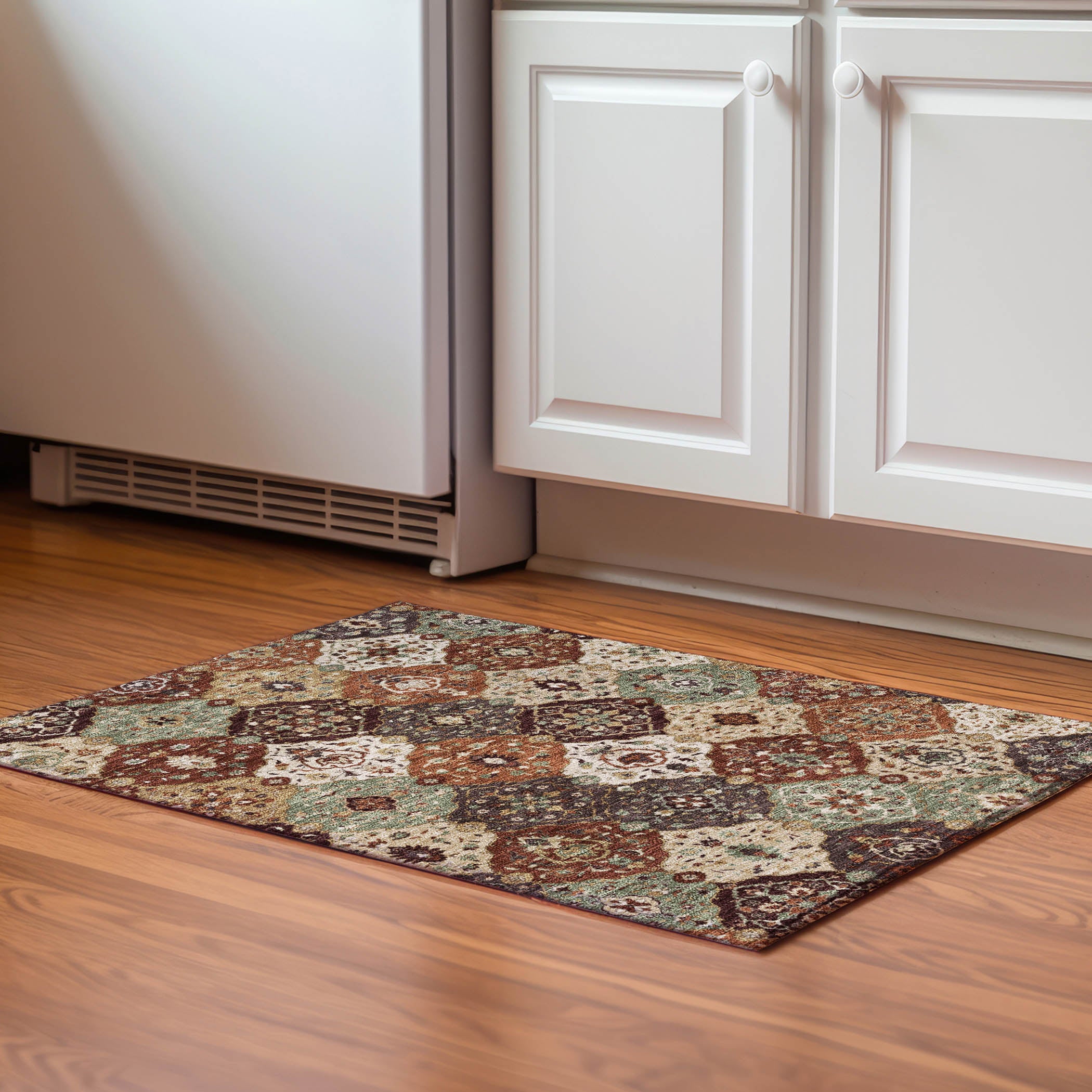 Oslo Machine Washable Transitional Paprika Orange Rug 1'8" x 2'6" #shape_Rectangle