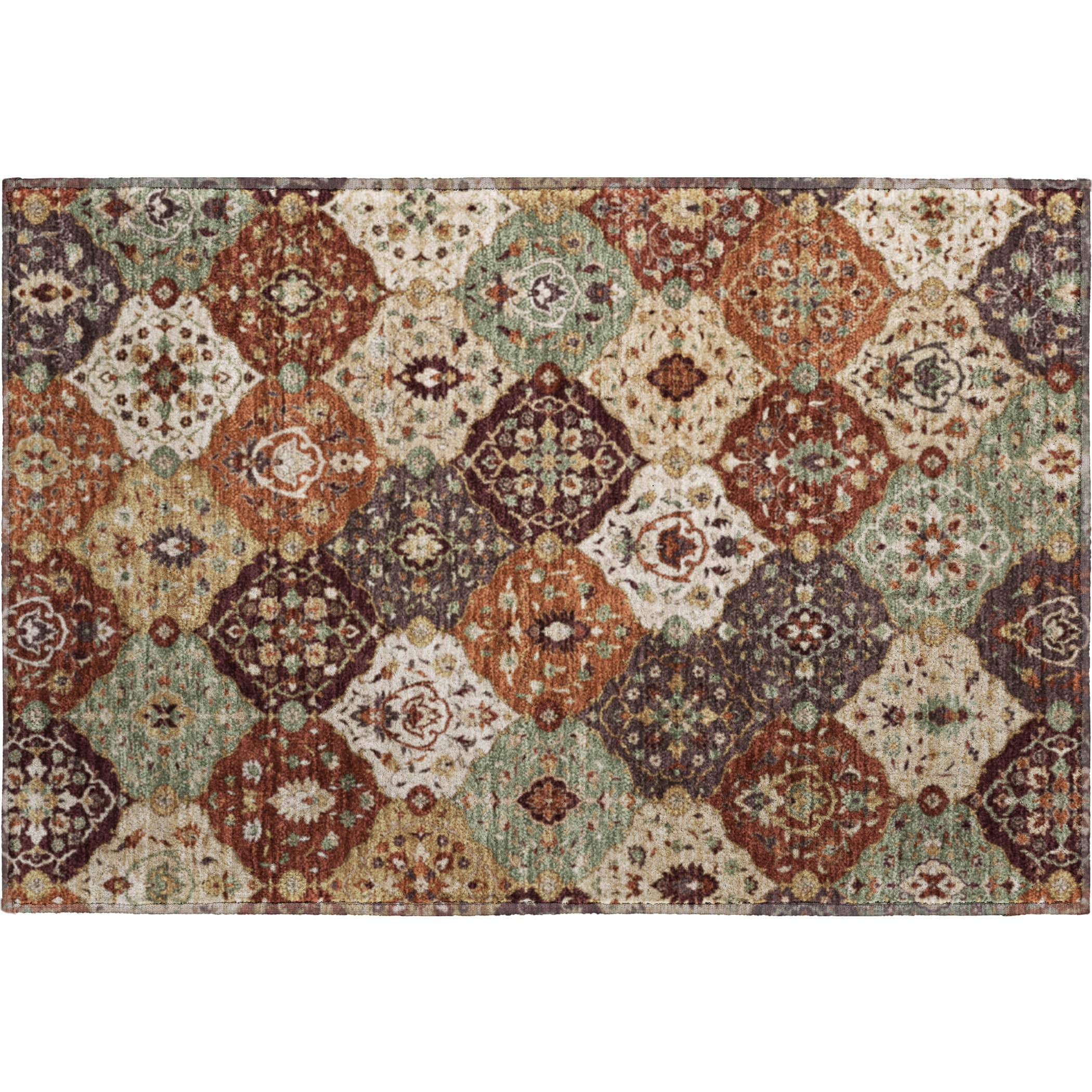 Oslo Machine Washable Transitional Paprika Orange Rug 1'8" x 2'6" #shape_Rectangle