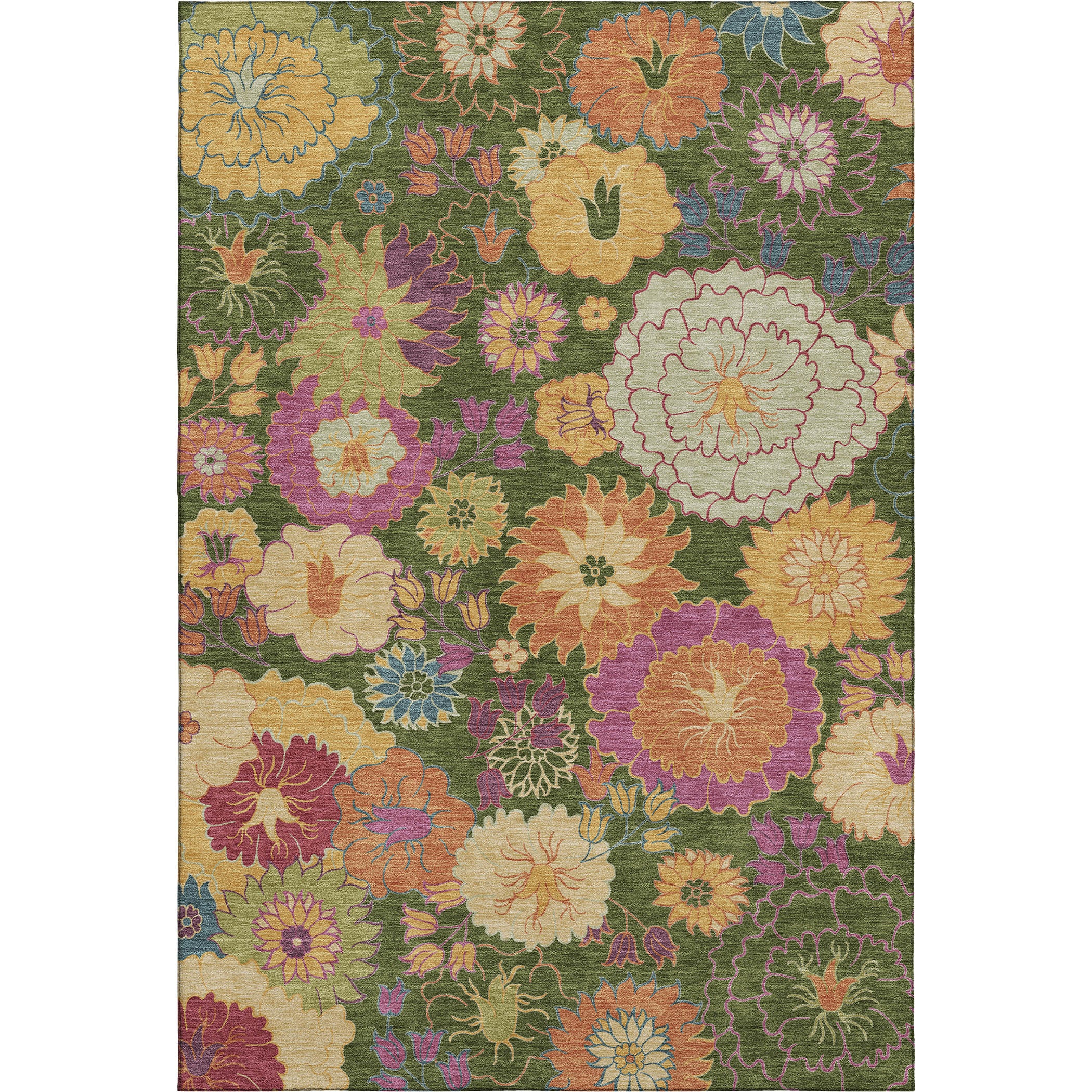Bangkok Machine Washable Transitional Aloe Green Rug 3' x 5' #shape_Rectangle