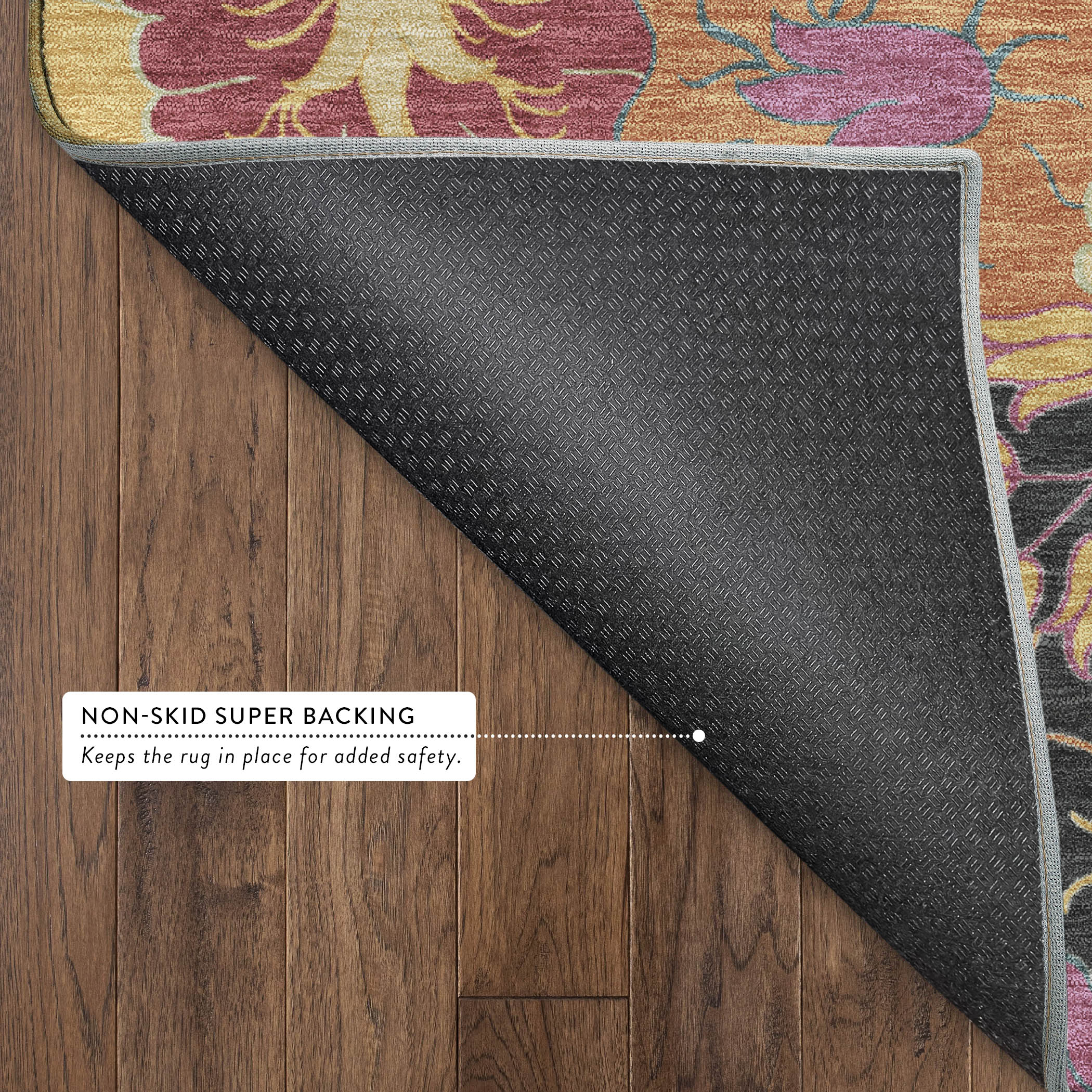 Bangkok Machine Washable Transitional Black Rug 1'8" x 2'6" #shape_Rectangle