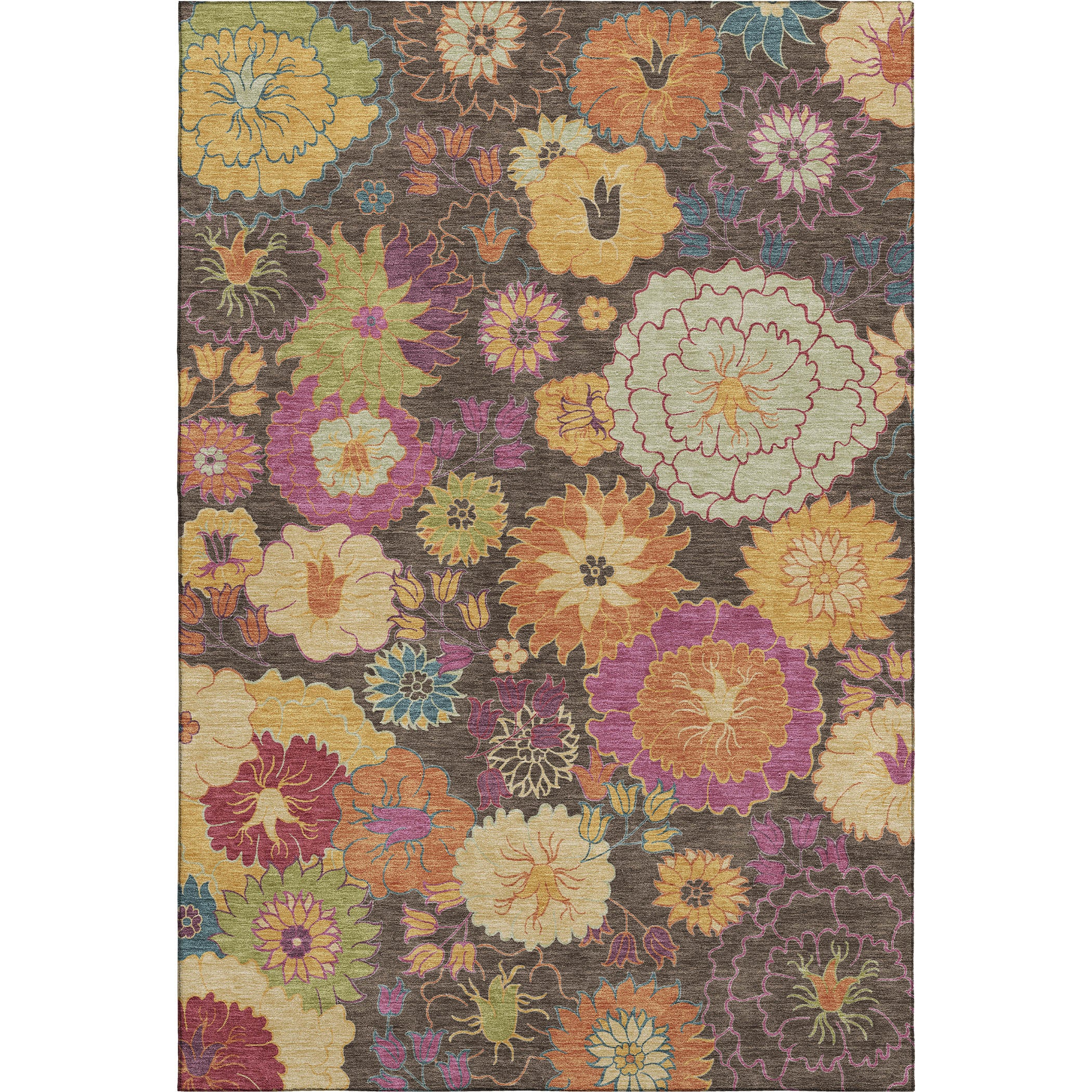 Bangkok Machine Washable Transitional Chocolate Brown Rug 3' x 5' #shape_Rectangle